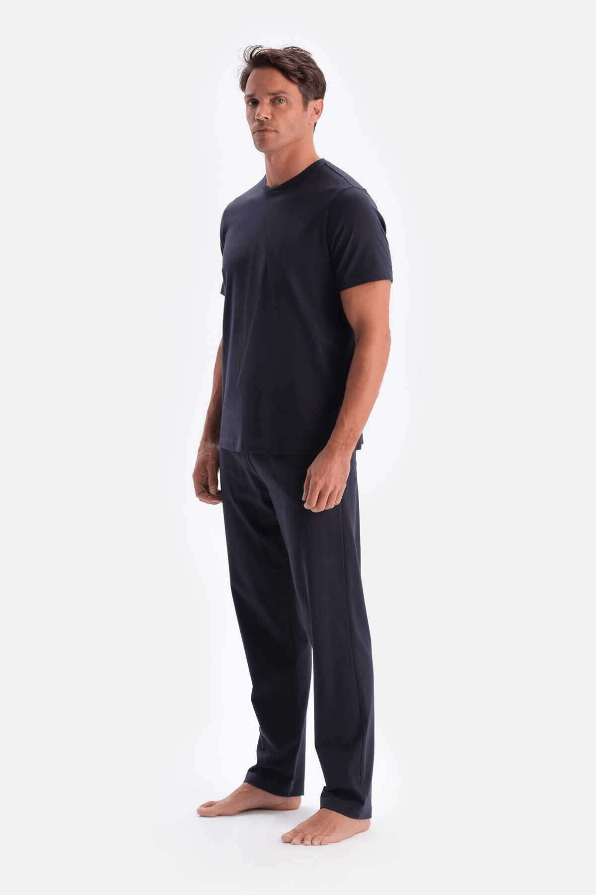 Erkek Premium Kalite Pijama Alt üst Takım Füme