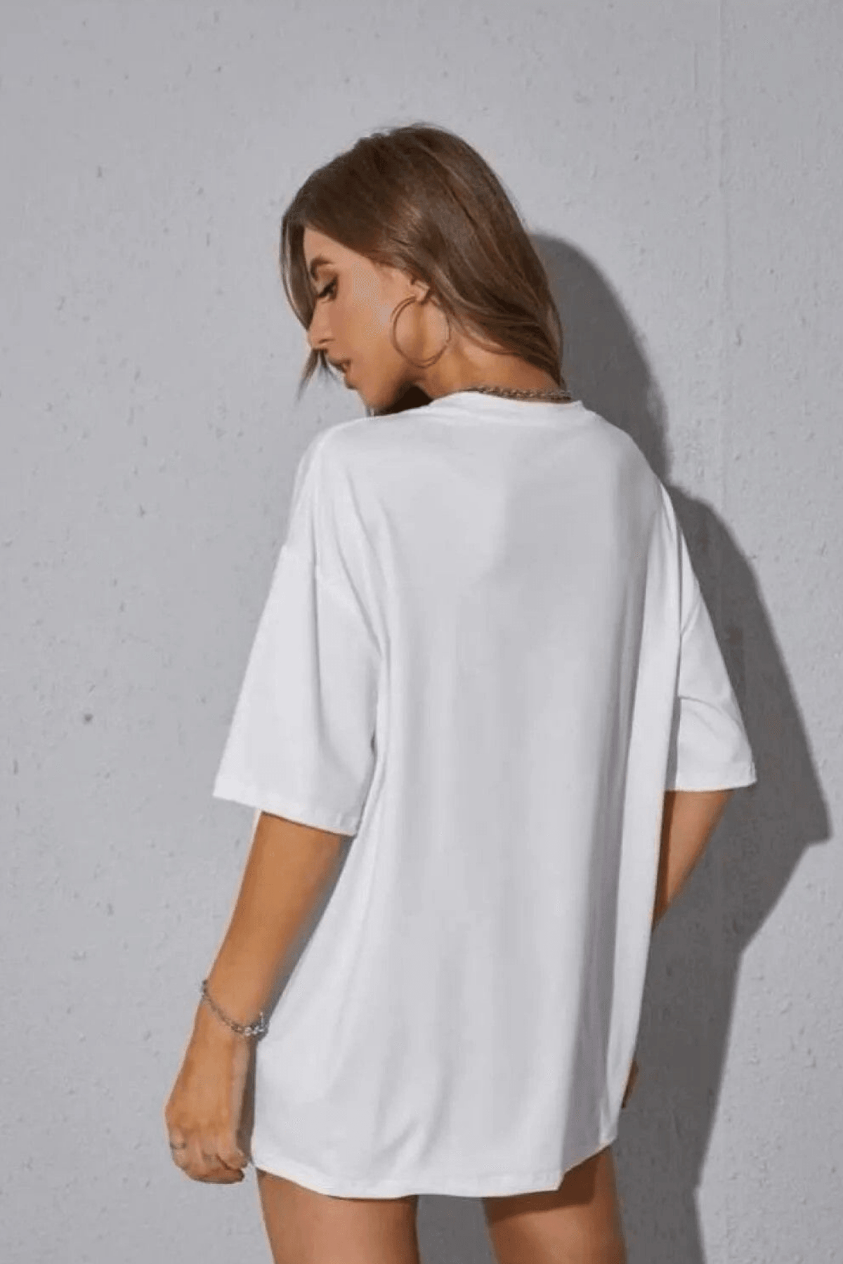 Beyaz Oversize kadın t-shirt