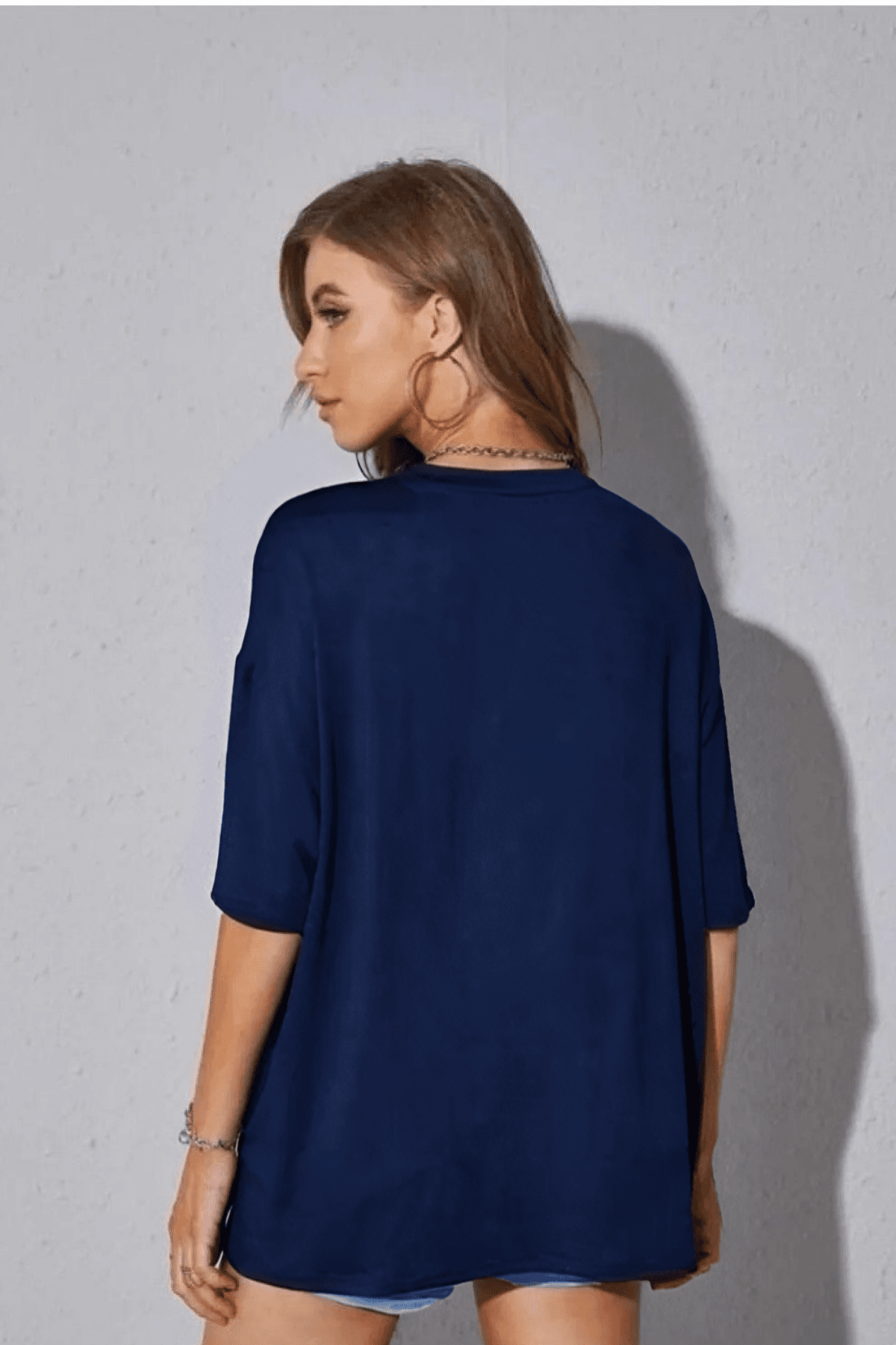 Lacivert Oversize kadın t-shirt