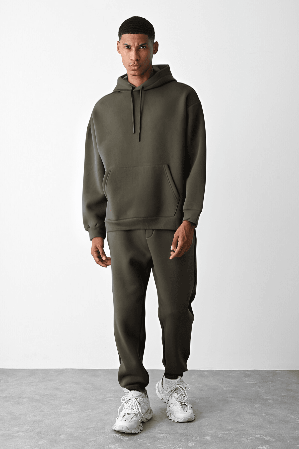 Haki Oversize Hoodie Takım