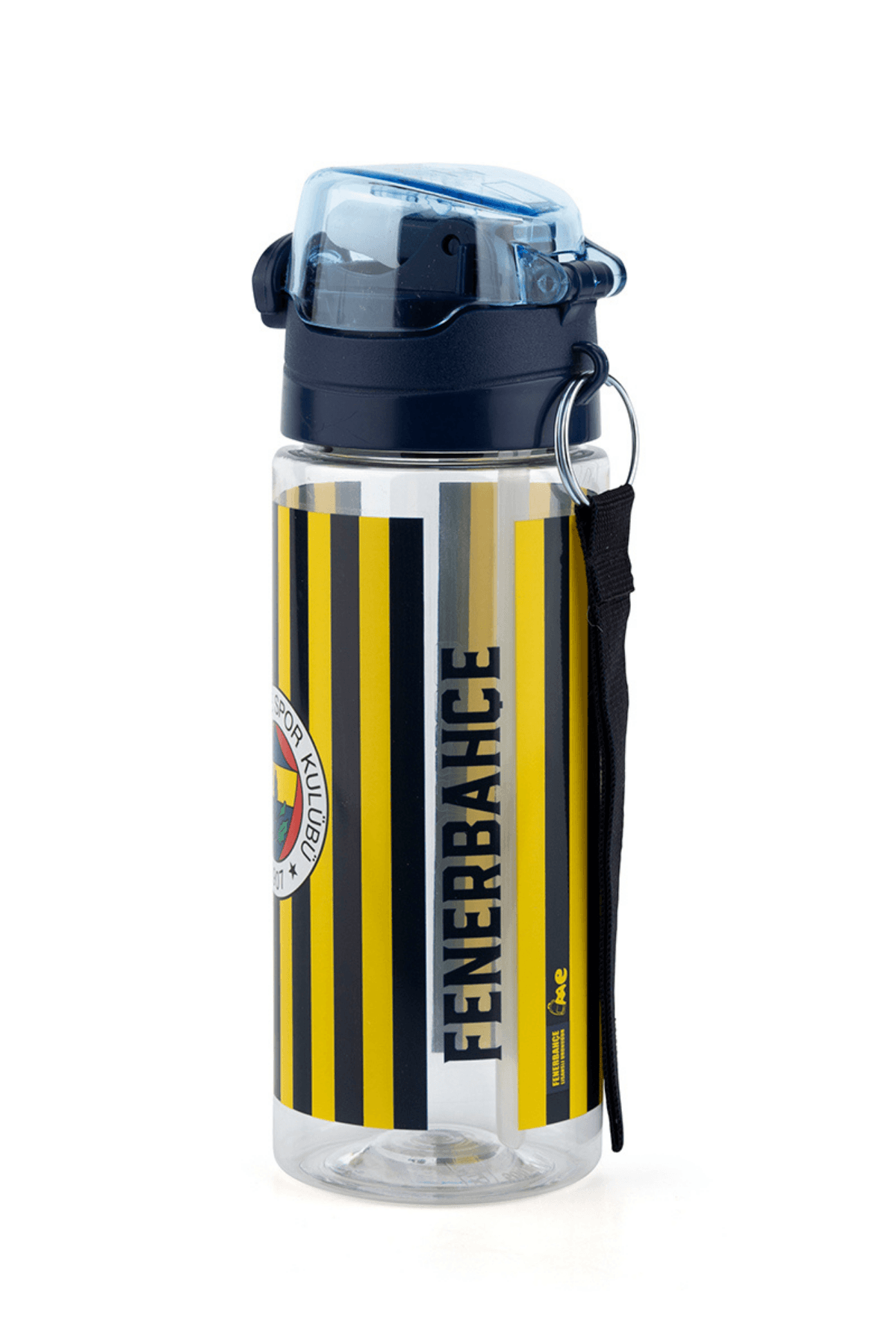 Lisanslı Fenerbahçe Pipetli 500 ml Çocuk Sarı Lacivert Çubuklu Okul Matarası