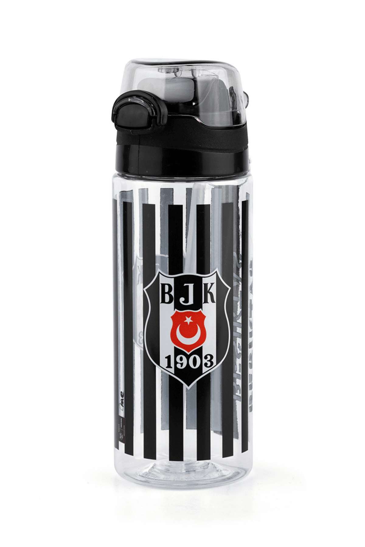 Lisanslı Beşiktaş Pipetli 500 ml Çocuk Siyah Beyaz Okul Matarası image