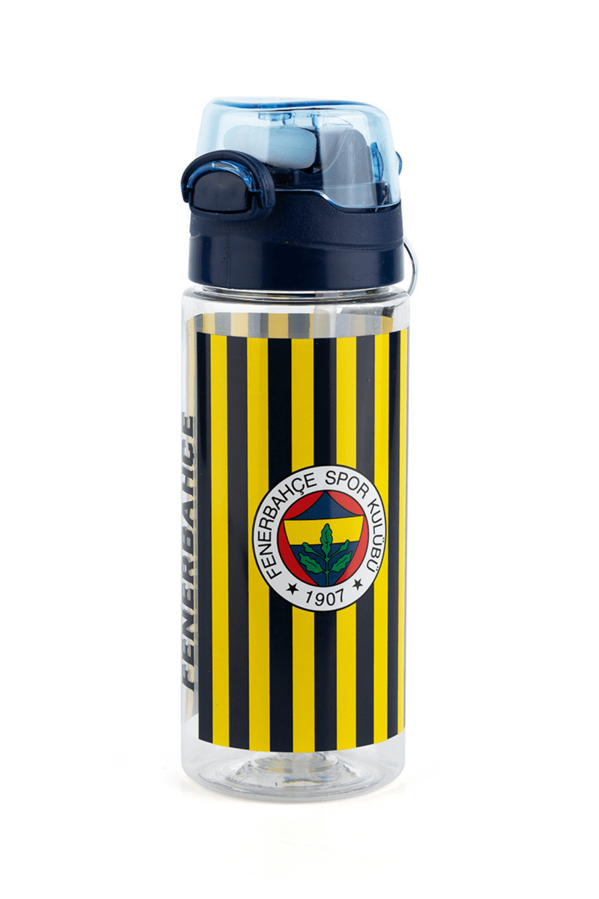 Lisanslı Fenerbahçe Pipetli 500 ml Çocuk Sarı Lacivert Çubuklu Okul Matarası image