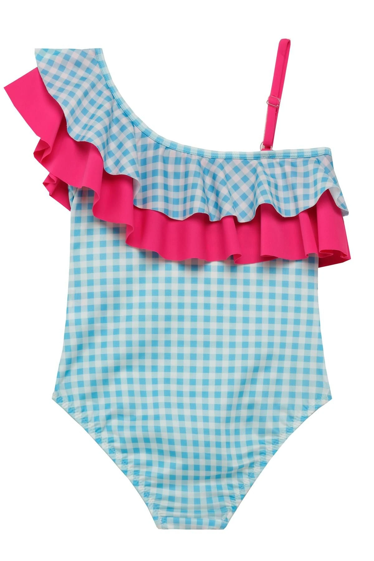 Nora Tek Omuz Volanlı Kız Çocuk Mayo 5219