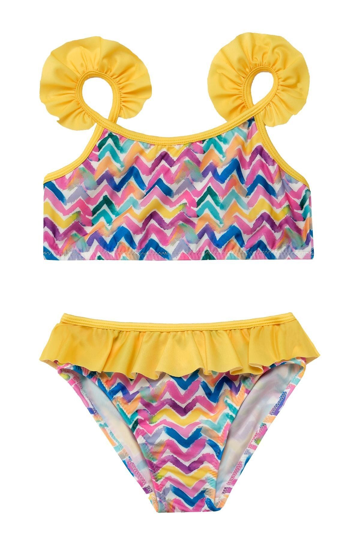Steın Fırfır Detaylı Kız Çocuk Bikini 5208