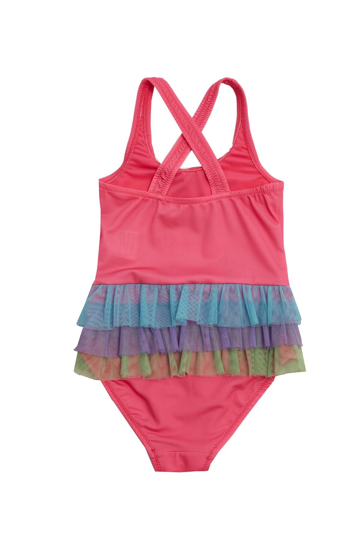 Como Askılı Tül Detaylı Kız Çocuk Mayo 5217