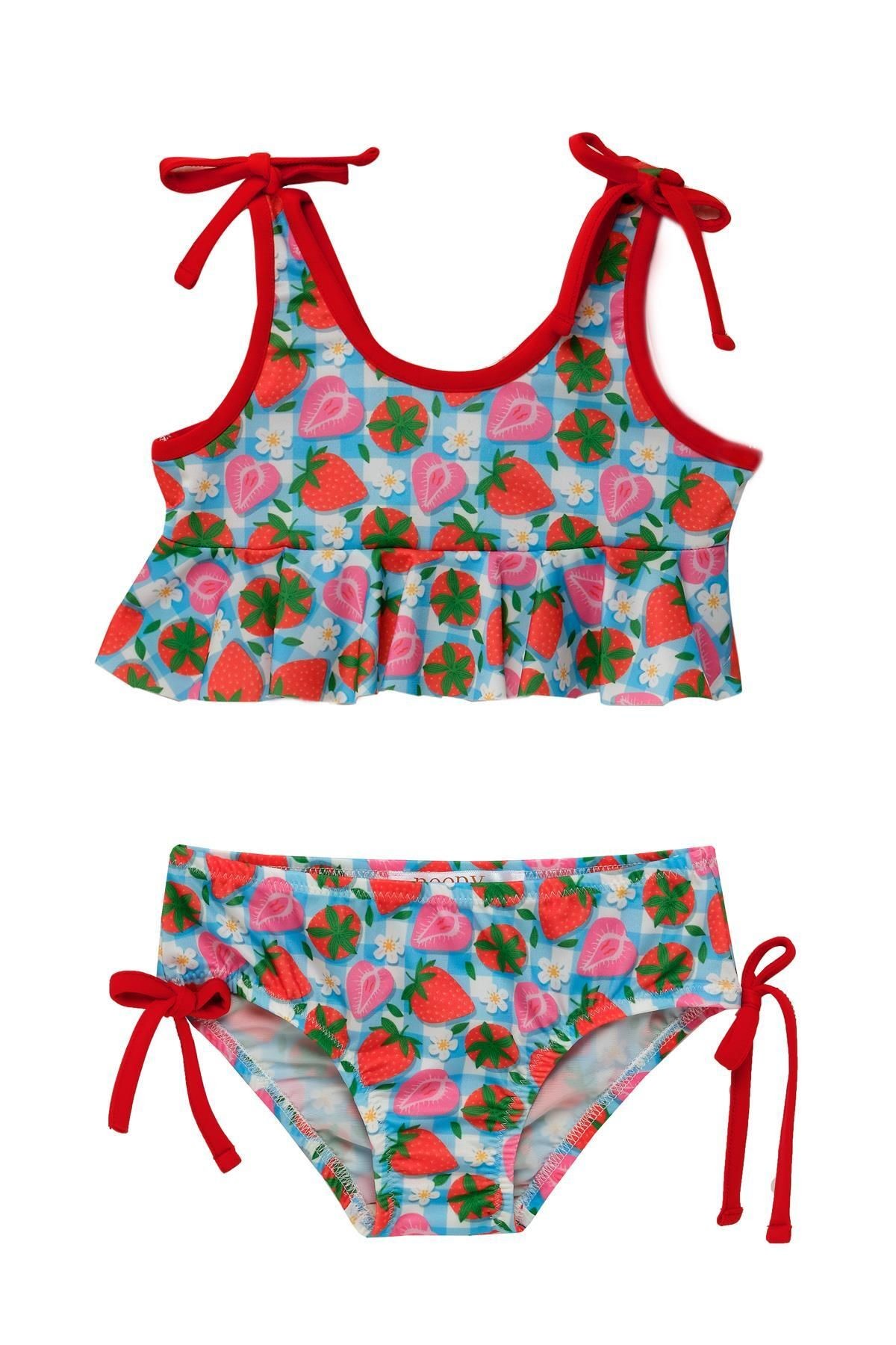 Manado Fırfır Detaylı Kız Bebek Bikini 5102