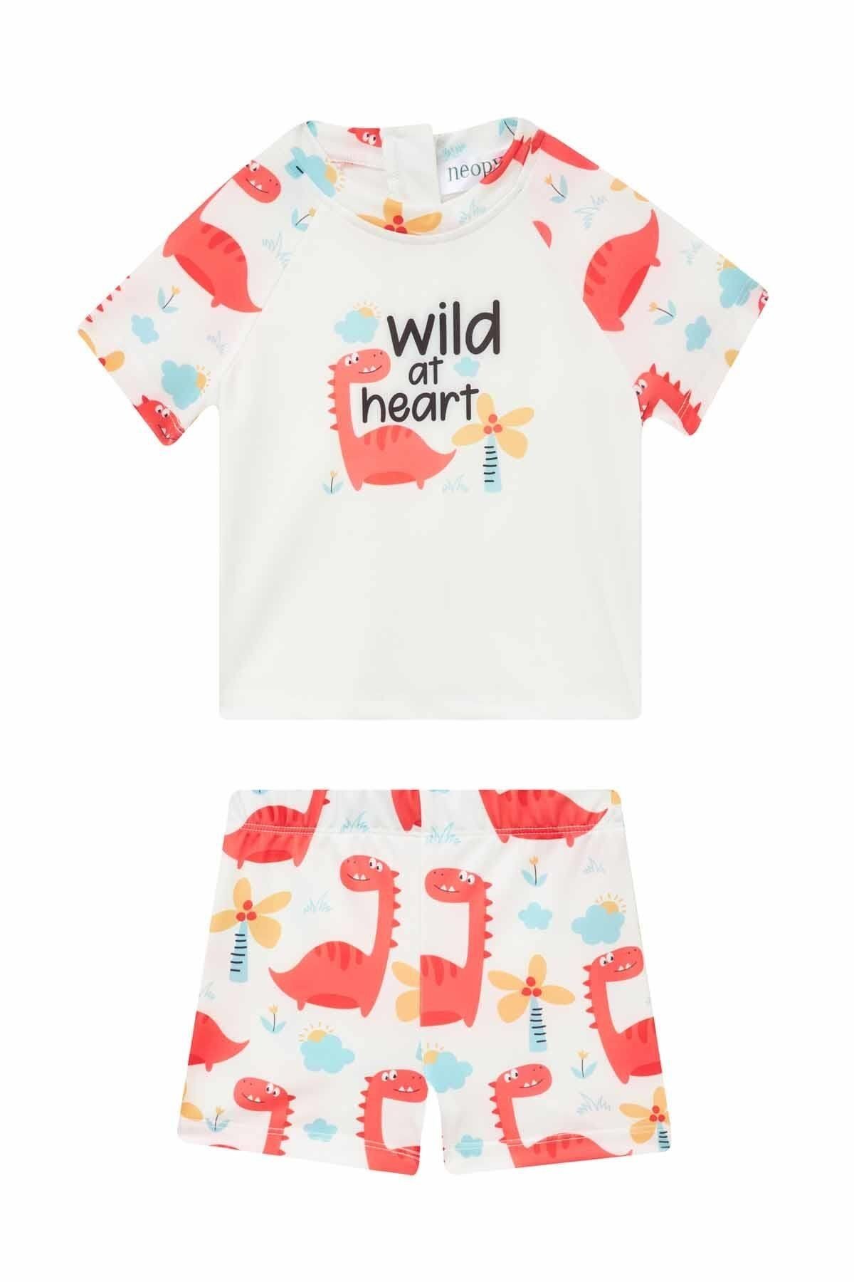 UPF 50+ Korumalı Çocuk Mayo Wild At Hearth Baskılı 5535