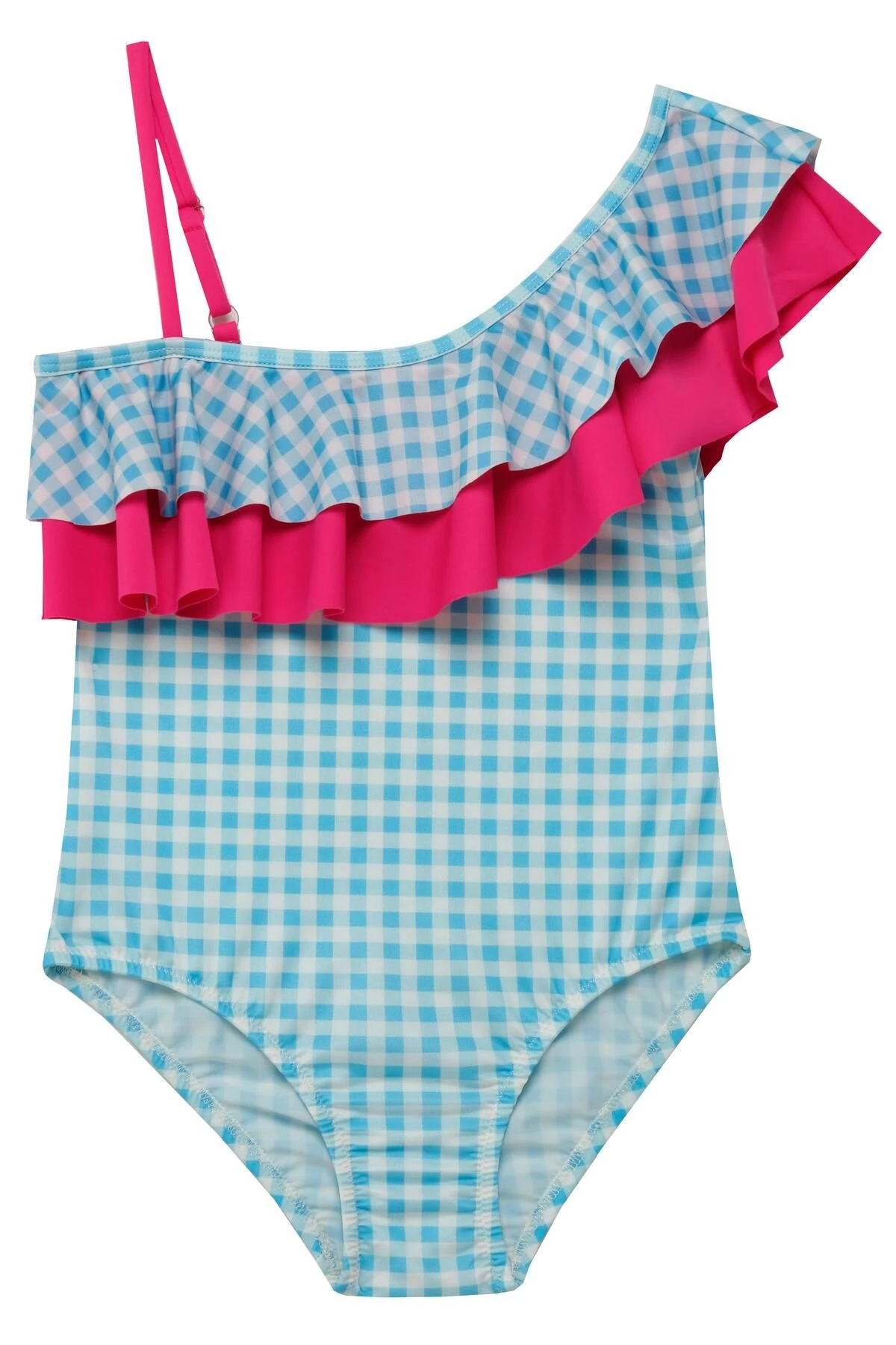 Nora Tek Omuz Volanlı Kız Çocuk Mayo 5219