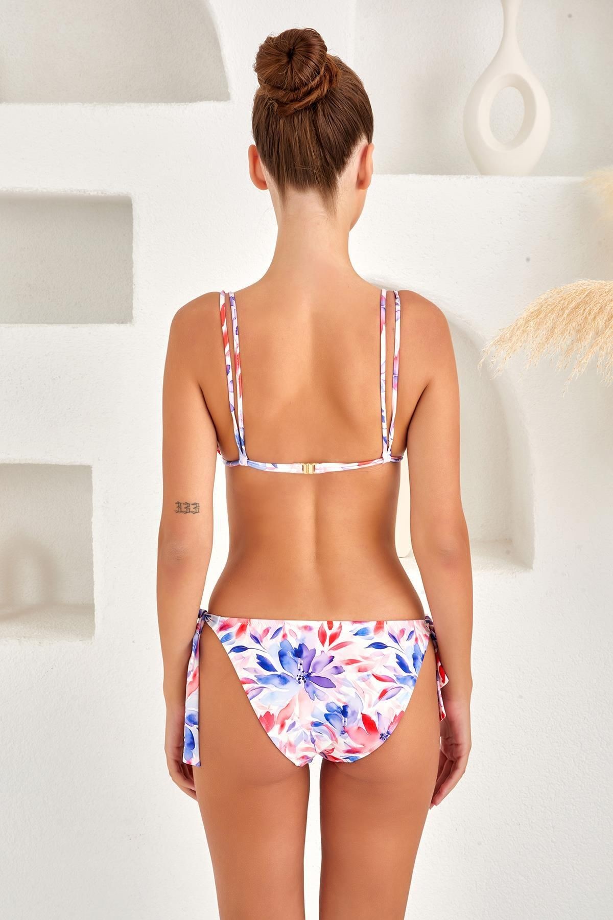 Üçgen Tulum Bağcıklı Bikini Takım 4205