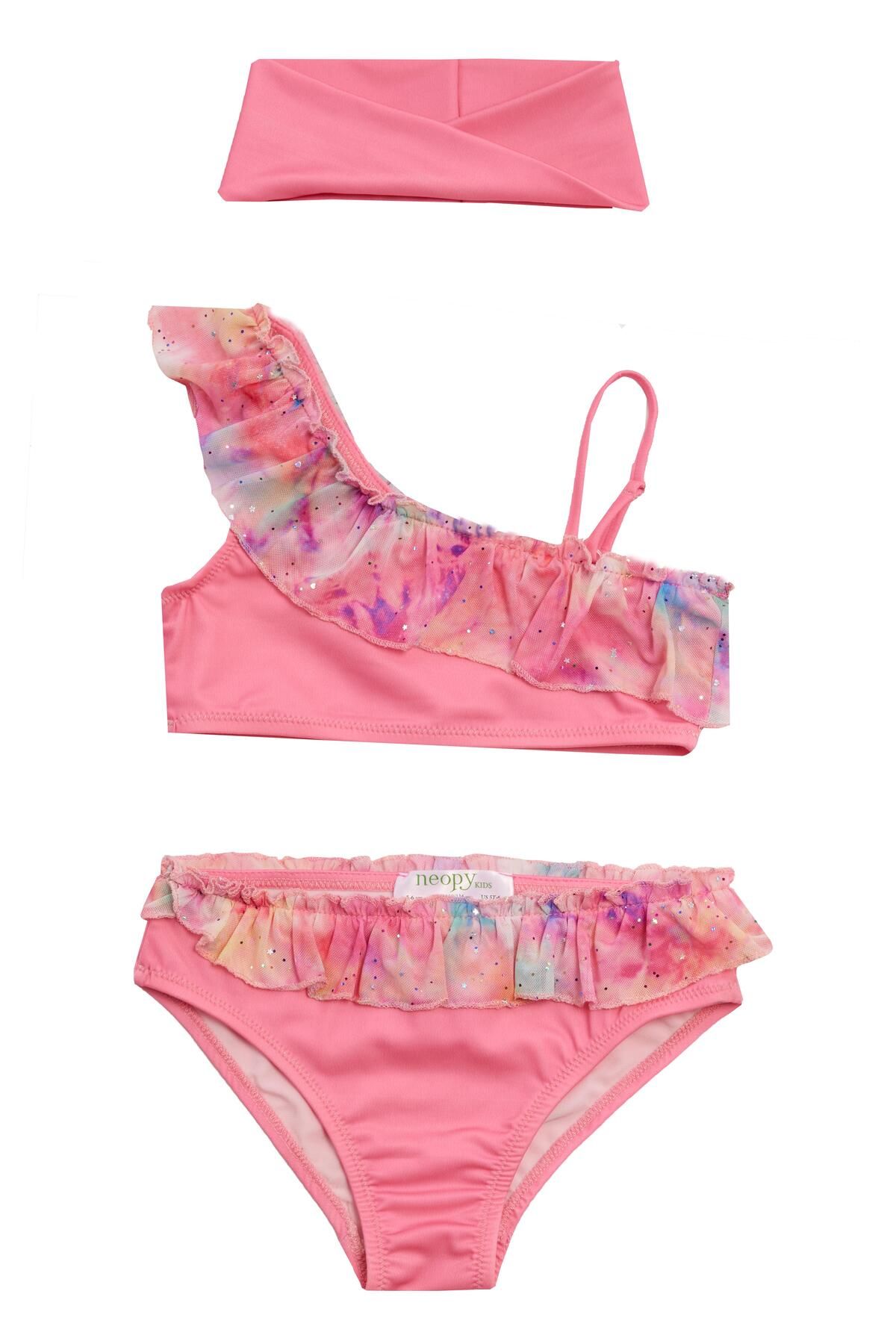 Lane Tek Omuz Fırfır Detay Kız Çocuk Bikini 5204