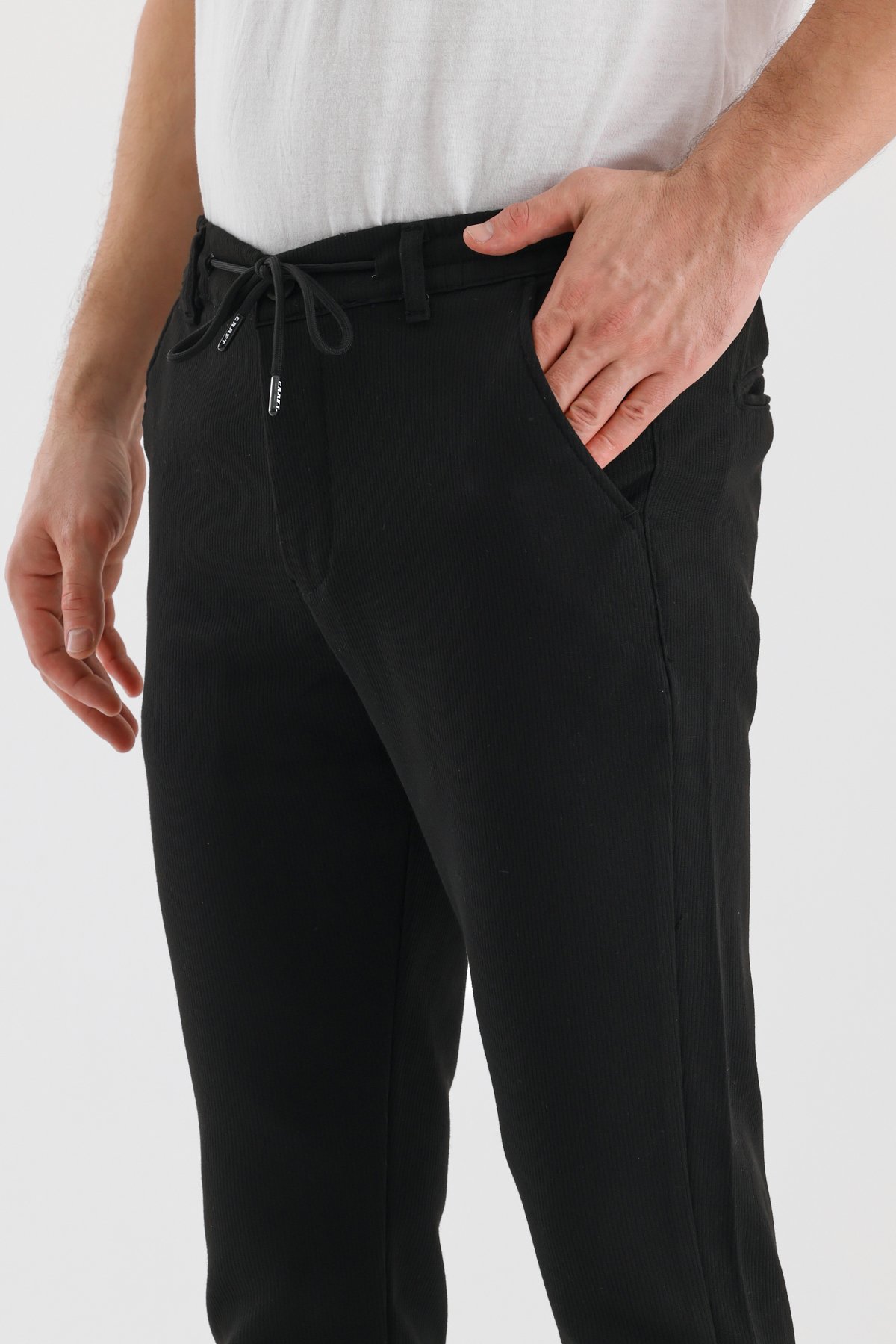 Fitilli Kumaş Beli Lastikli Erkek Chino Pantolon