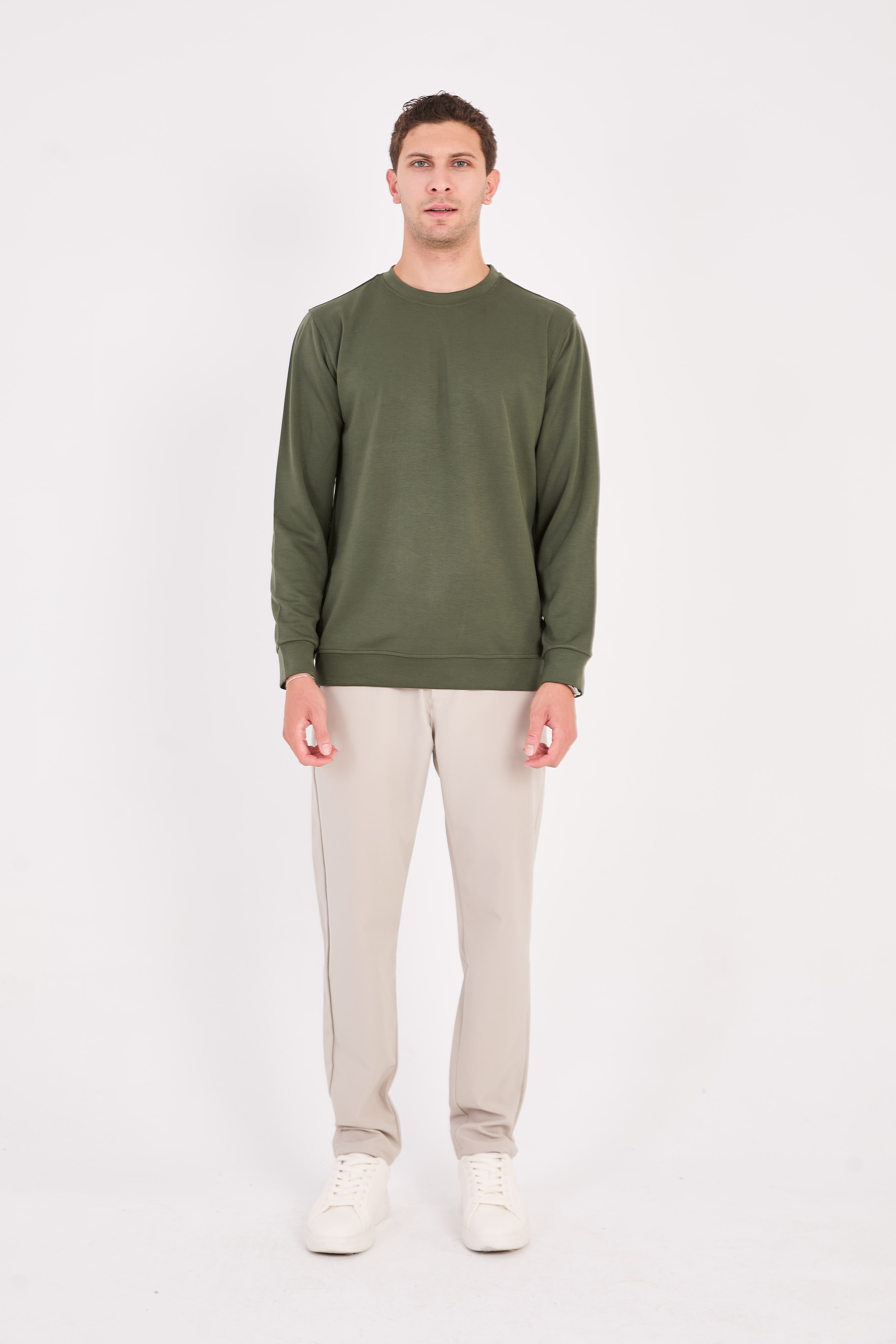 Rahat/Normal Kesim Yumuşak Modal Karışımlı Erkek Sweatshirt - R2636