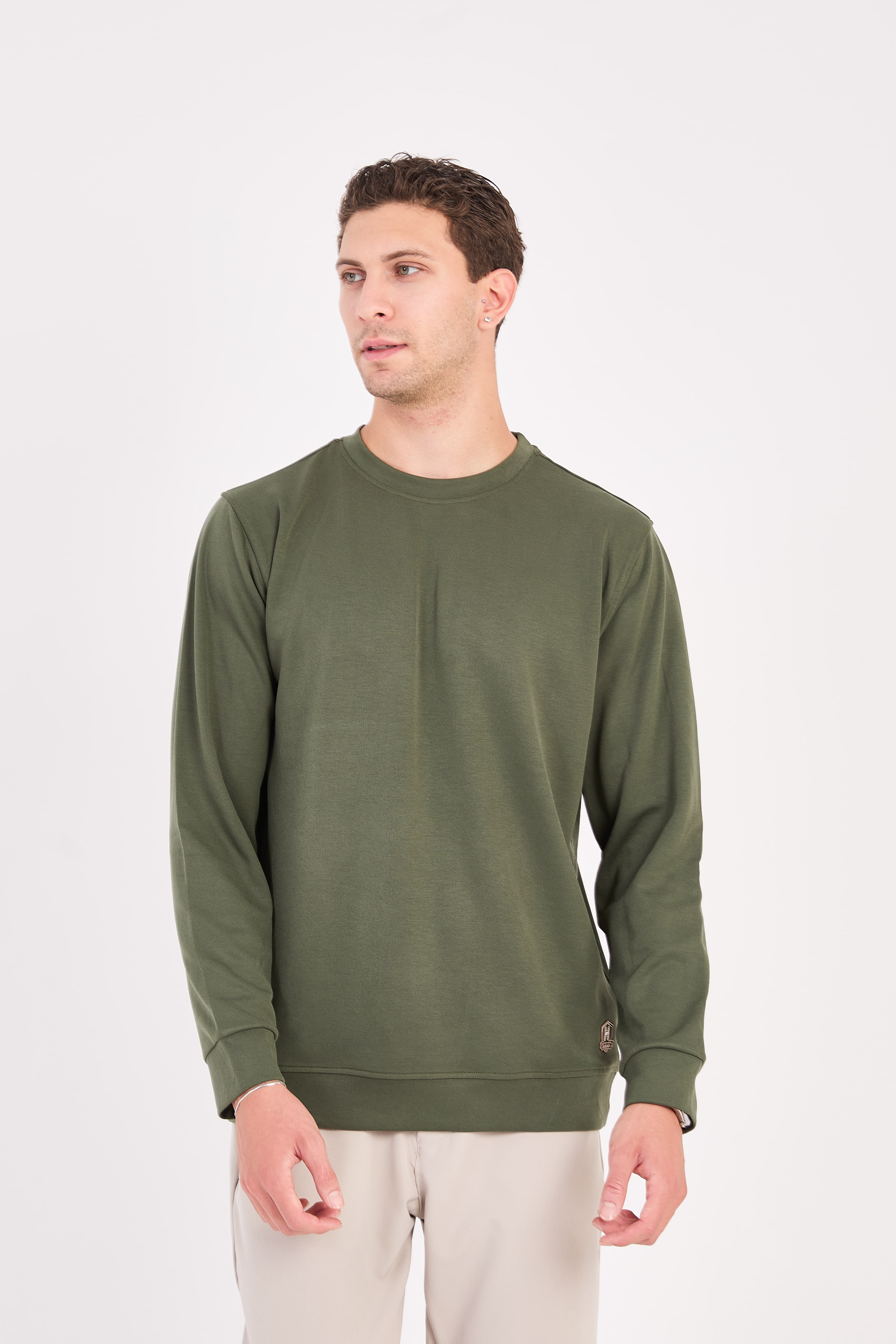 Rahat/Normal Kesim Yumuşak Modal Karışımlı Erkek Sweatshirt - R2636