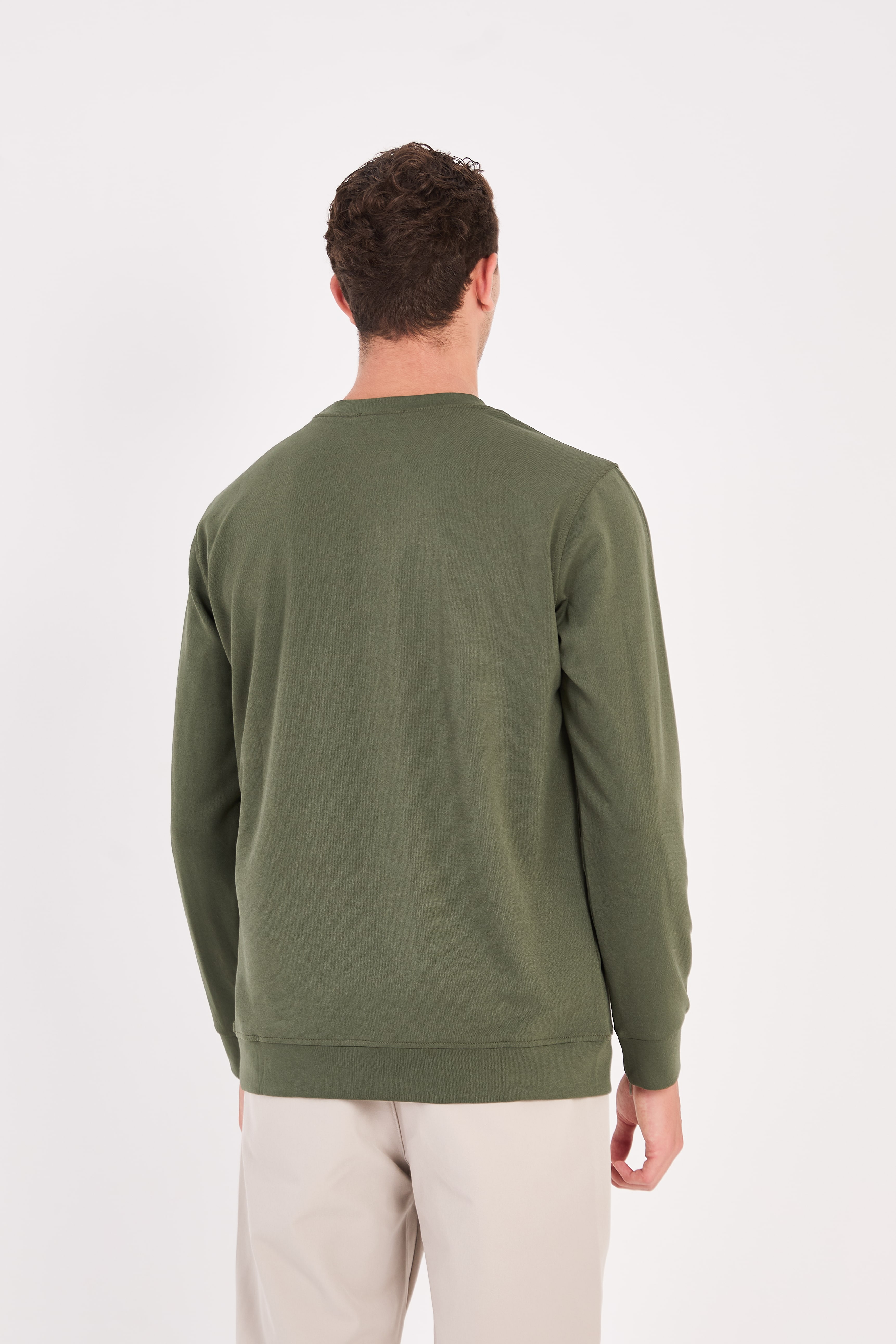 Rahat/Normal Kesim Yumuşak Modal Karışımlı Erkek Sweatshirt - R2636