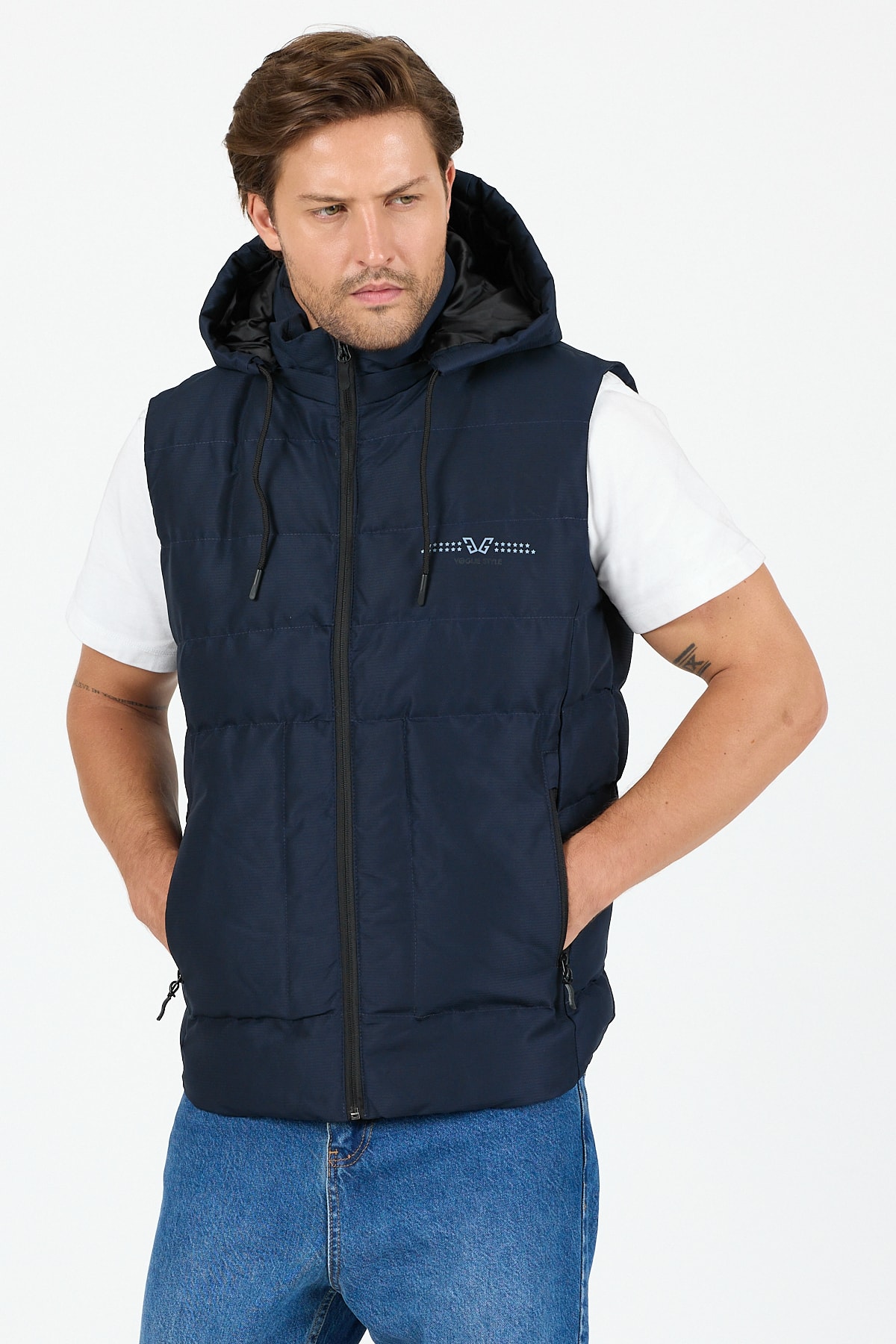 Çıkarılabilir Kapüşonlu Erkek Şişme Yelek Regular Fit / Normal Kesim - B8165