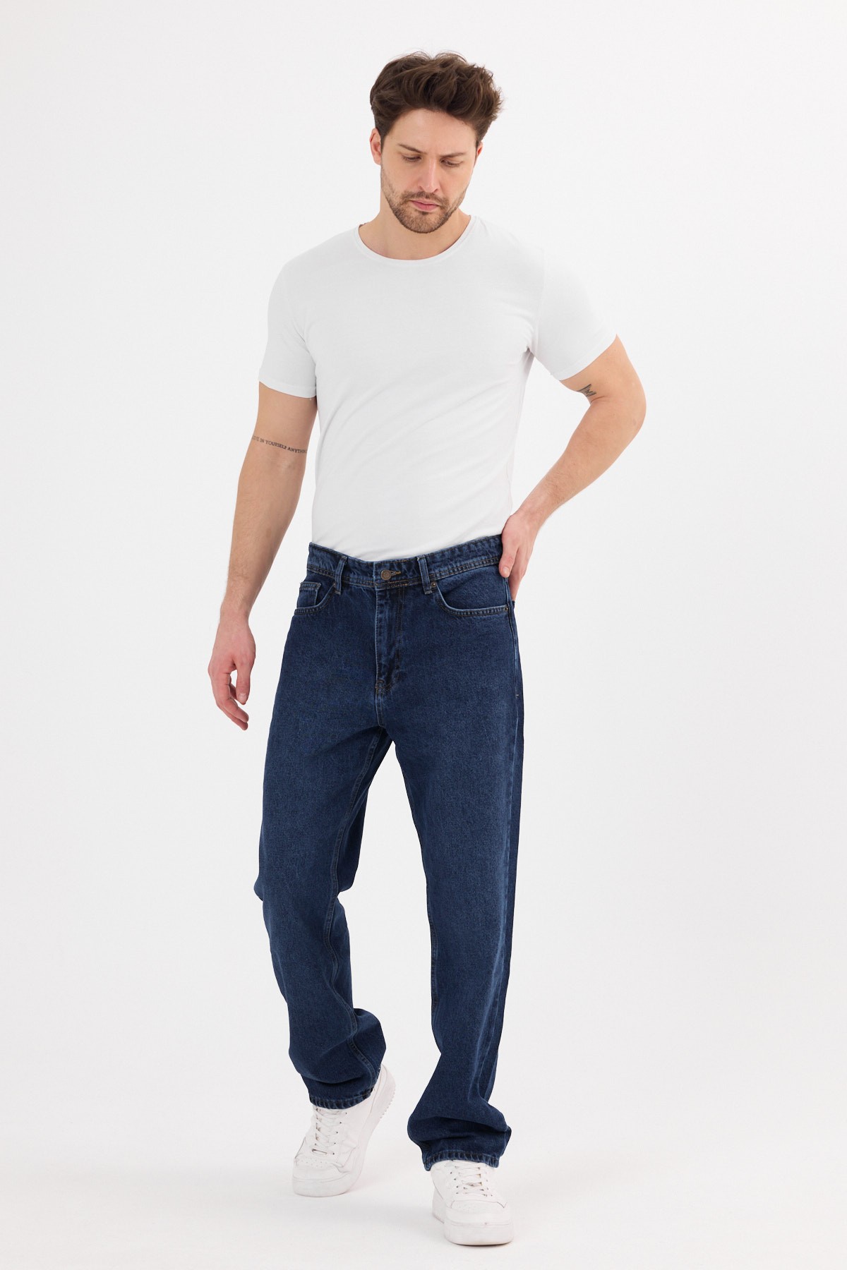 Koyu Mavi Renk Erkek Baggy Pantolon  B482-13