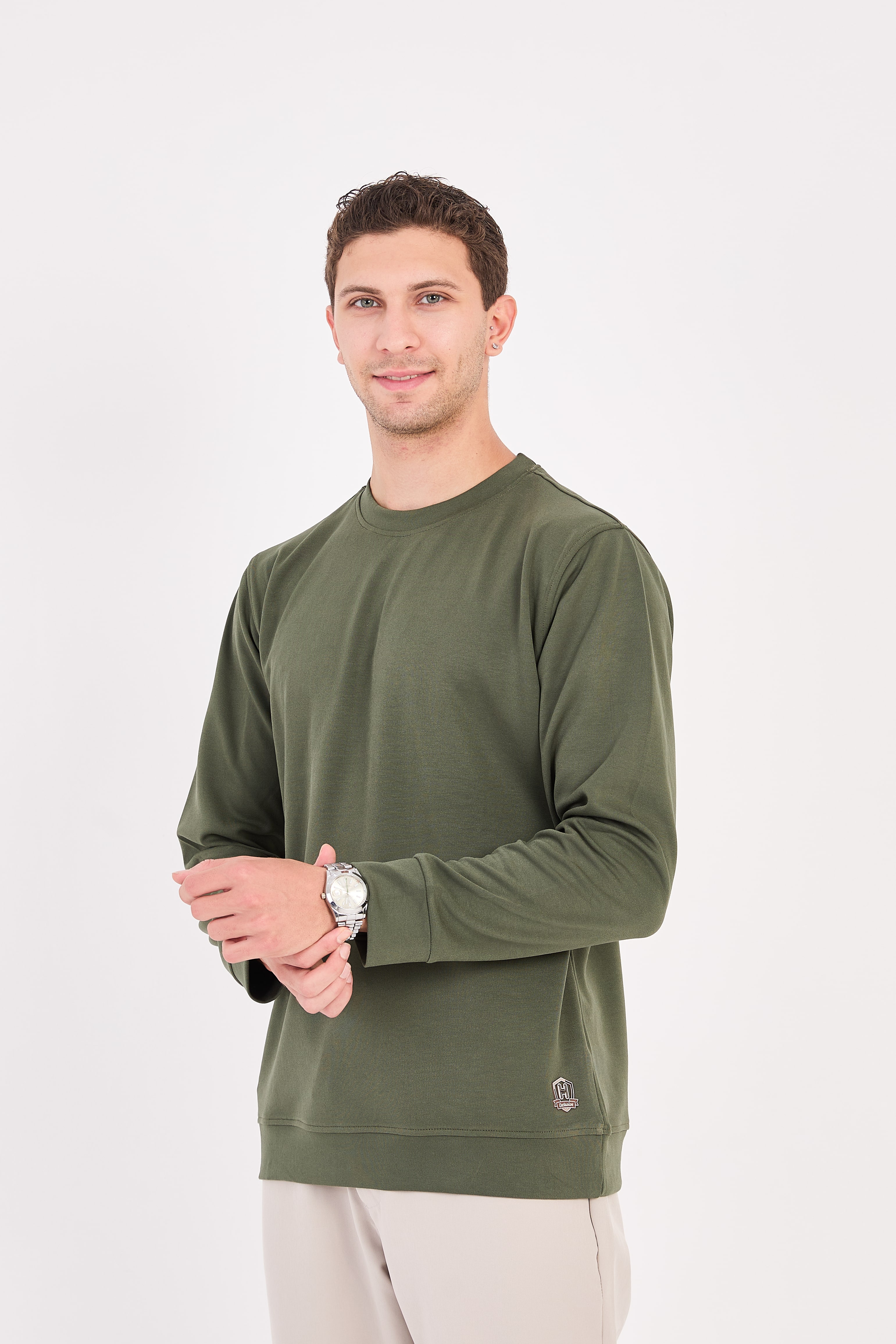 Rahat/Normal Kesim Yumuşak Modal Karışımlı Erkek Sweatshirt - R2636