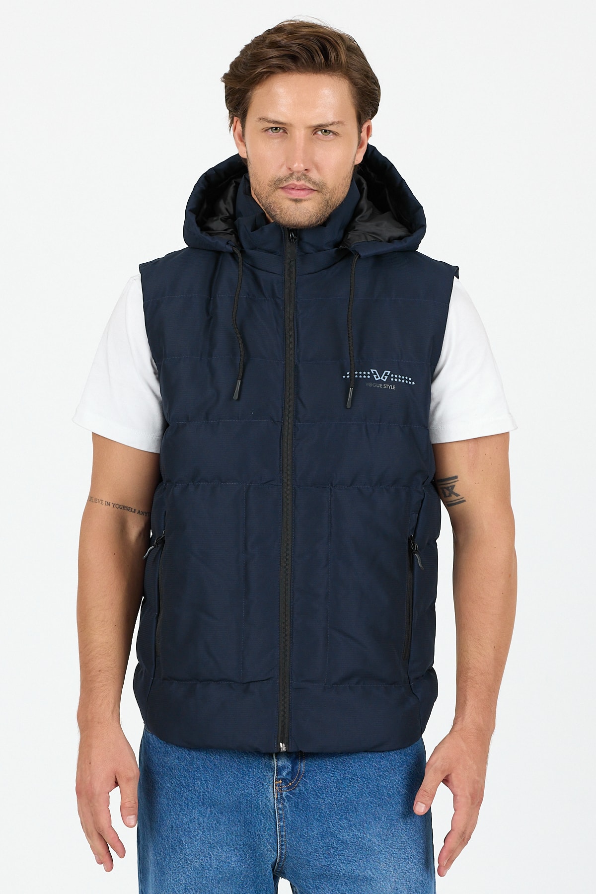 Çıkarılabilir Kapüşonlu Erkek Şişme Yelek Regular Fit / Normal Kesim - B8165