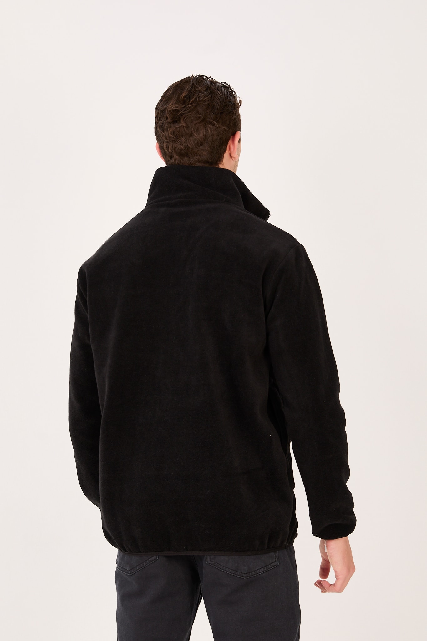 Regular/Normal Kesim Dik Yaka Fermuarlı Polar Erkek Sweatshirt - R2642