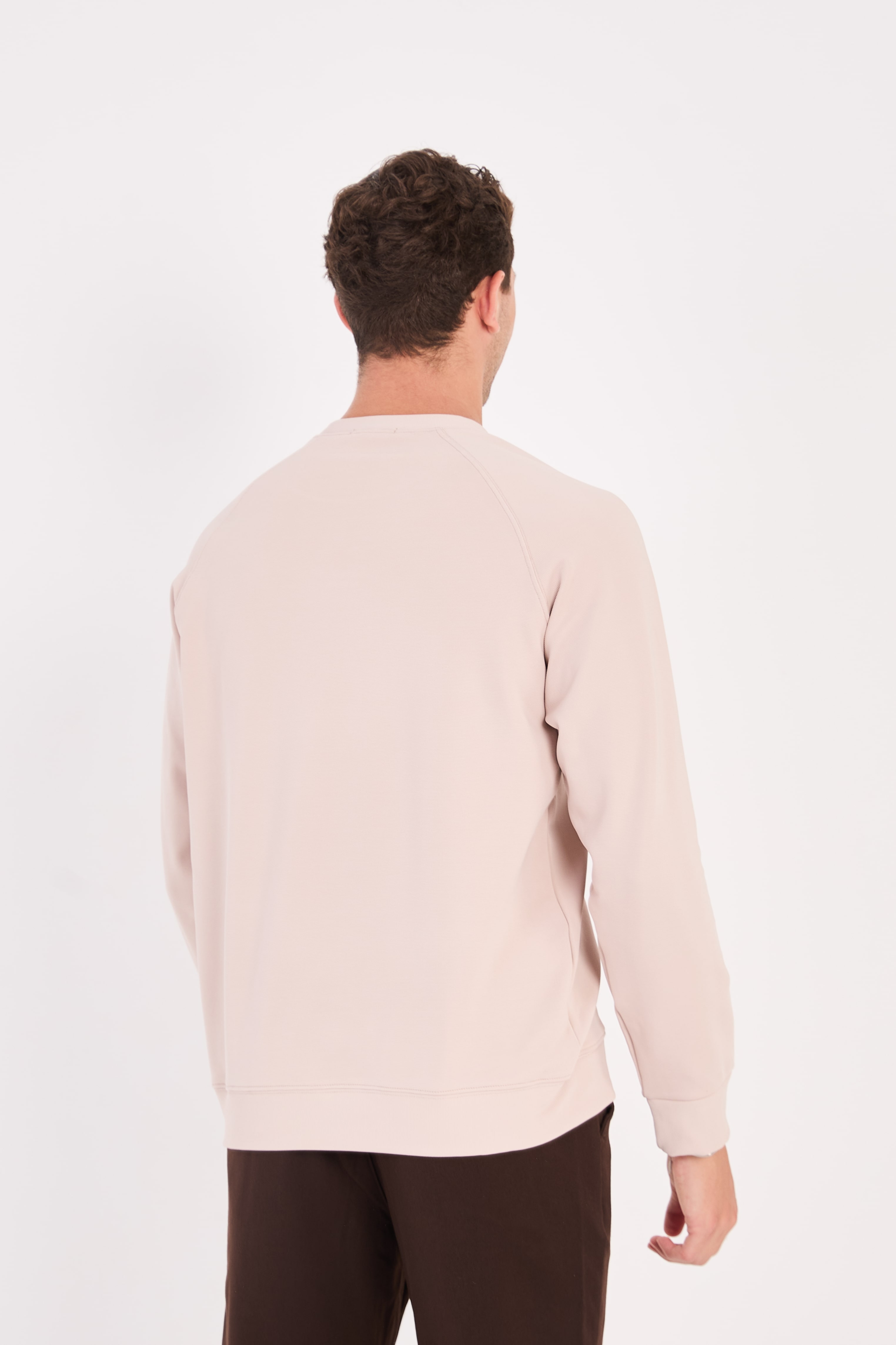 Rahat Kesim Dokulu Ottoman Kumaş Baskılı Erkek Sweatshirt -R2601