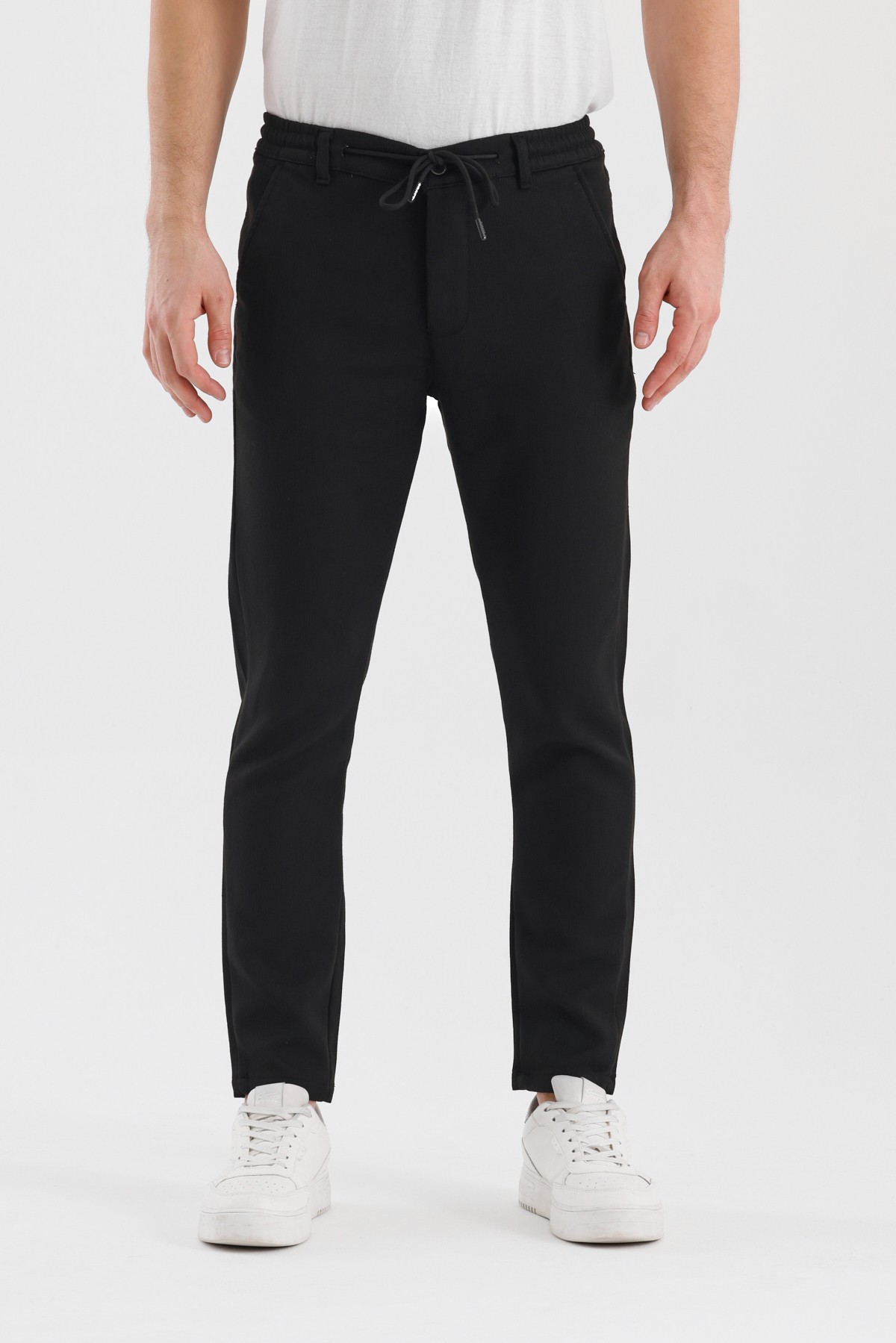 Fitilli Kumaş Beli Lastikli Erkek Chino Pantolon