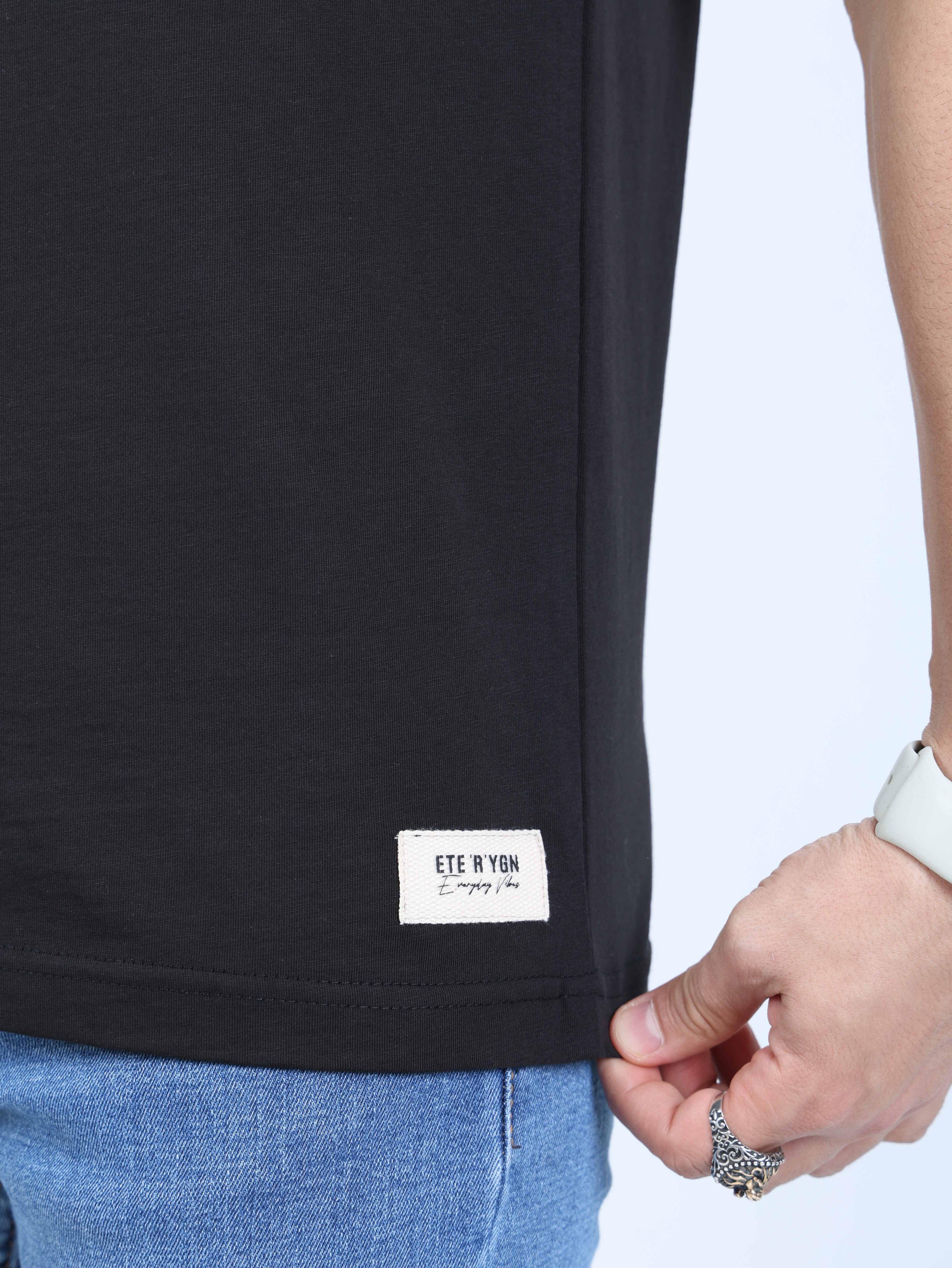 Erkek Relaxed Fit Bisiklet Yaka Baskılı Tişört