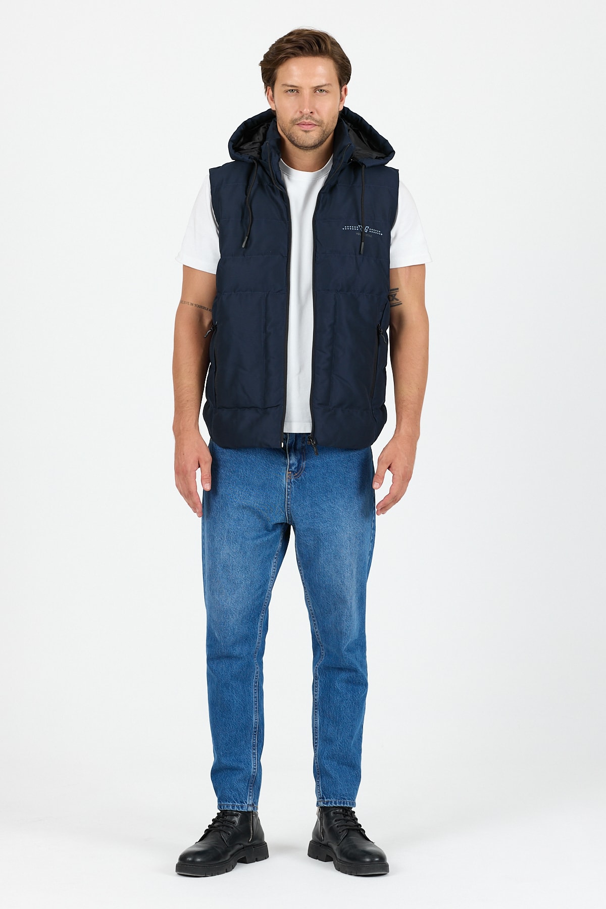 Çıkarılabilir Kapüşonlu Erkek Şişme Yelek Regular Fit / Normal Kesim - B8165