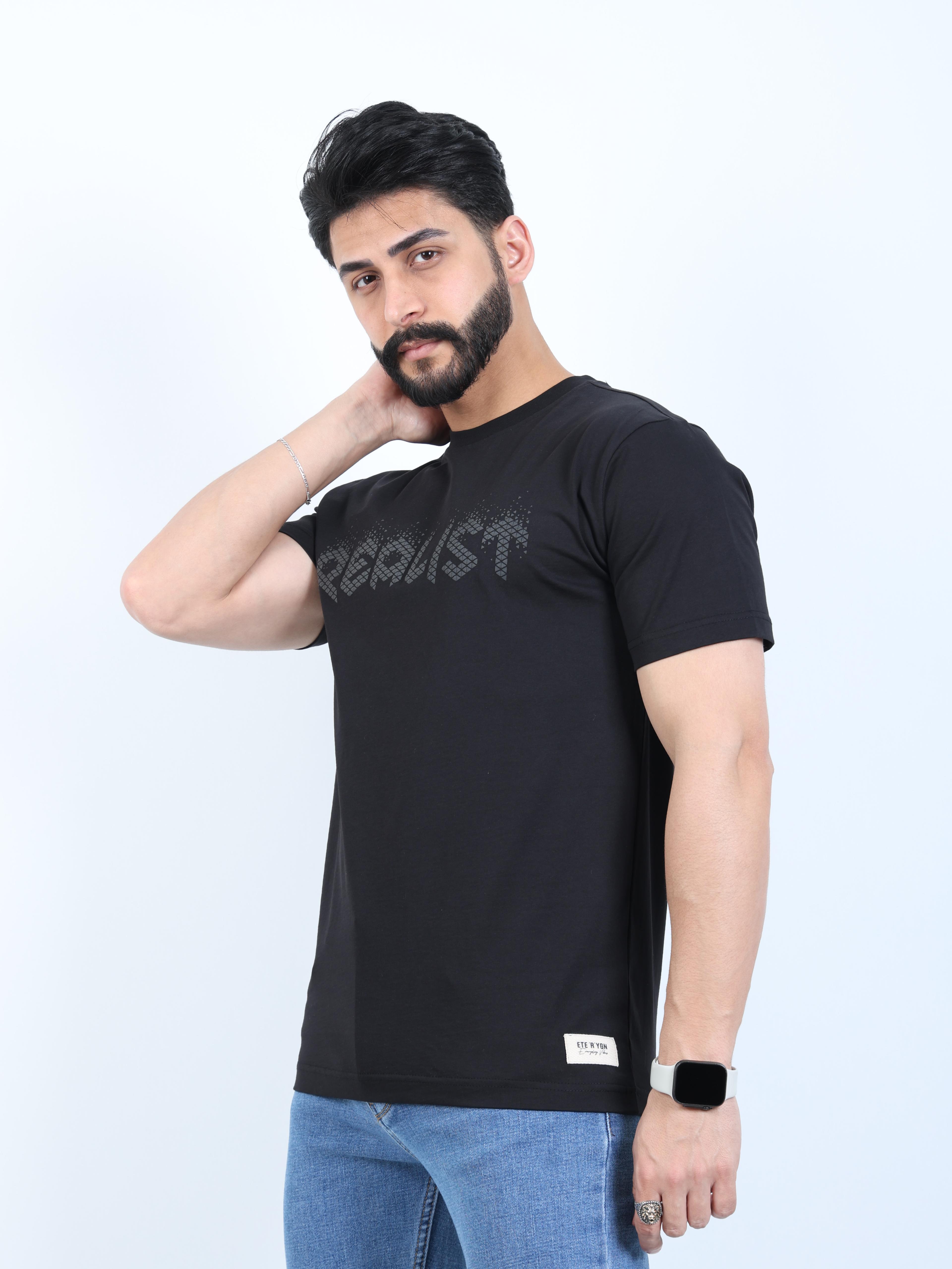 Erkek Relaxed Fit Bisiklet Yaka Baskılı Tişört