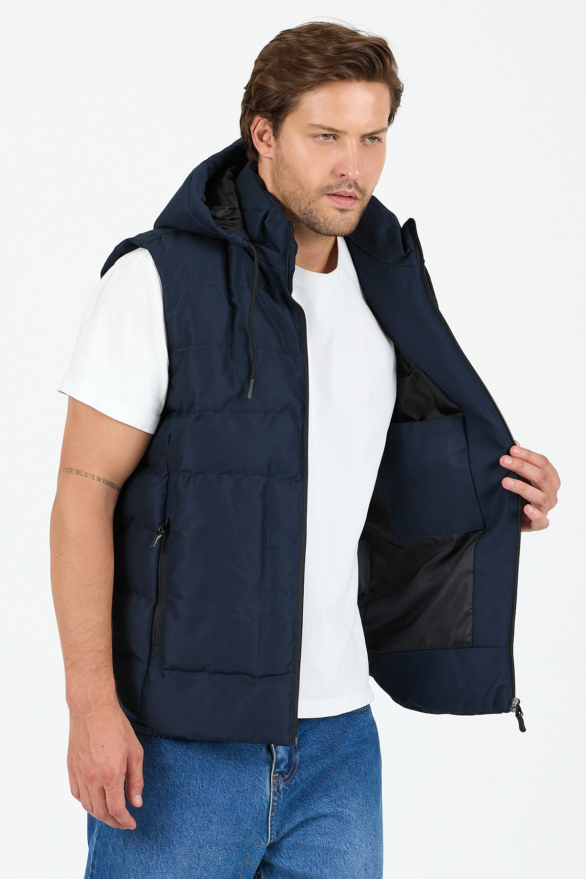 Çıkarılabilir Kapüşonlu Erkek Şişme Yelek Regular Fit / Normal Kesim - B8165