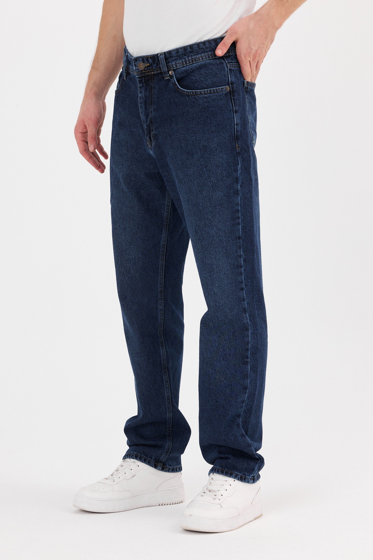Koyu Mavi Renk Erkek Baggy Pantolon  B482-13