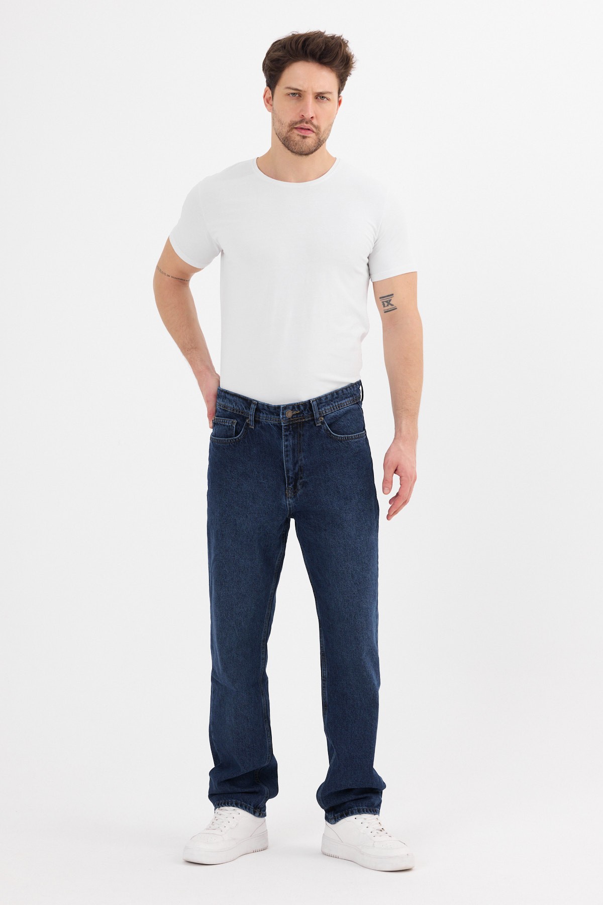 Koyu Mavi Renk Erkek Baggy Pantolon  B482-13