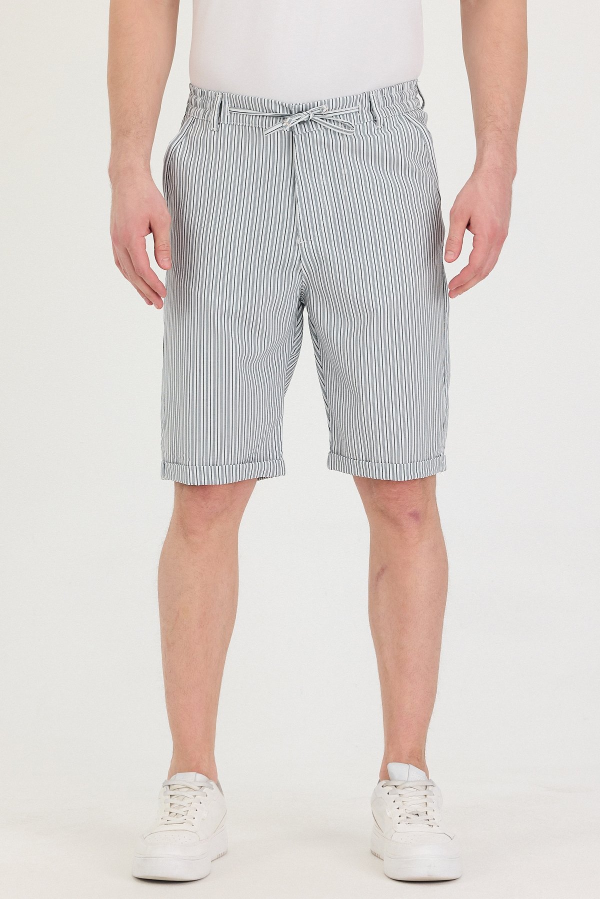 Erkek Slim Fit Chino Şort - Lacivert