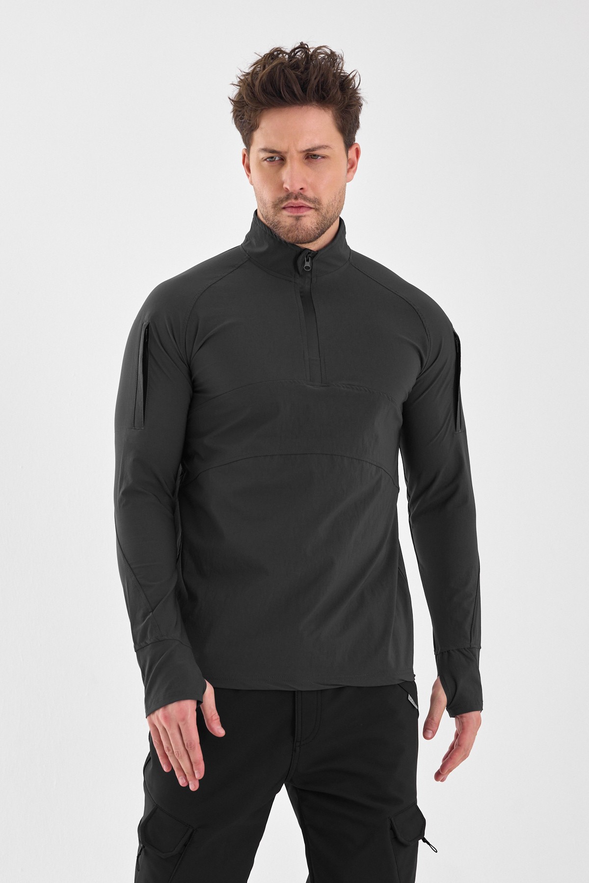 Outdoor Taktik Erkek Sweatshirt Spor Sivit - Antrasit