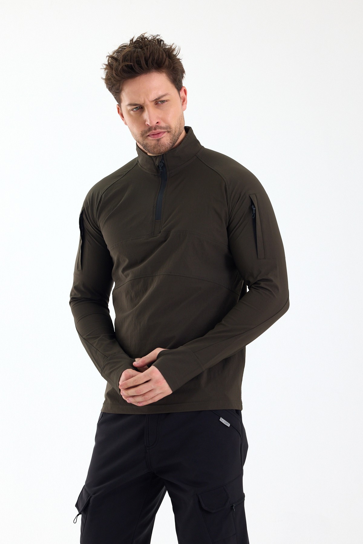 Outdoor Taktik Erkek Sweatshirt Spor Sivit - Haki
