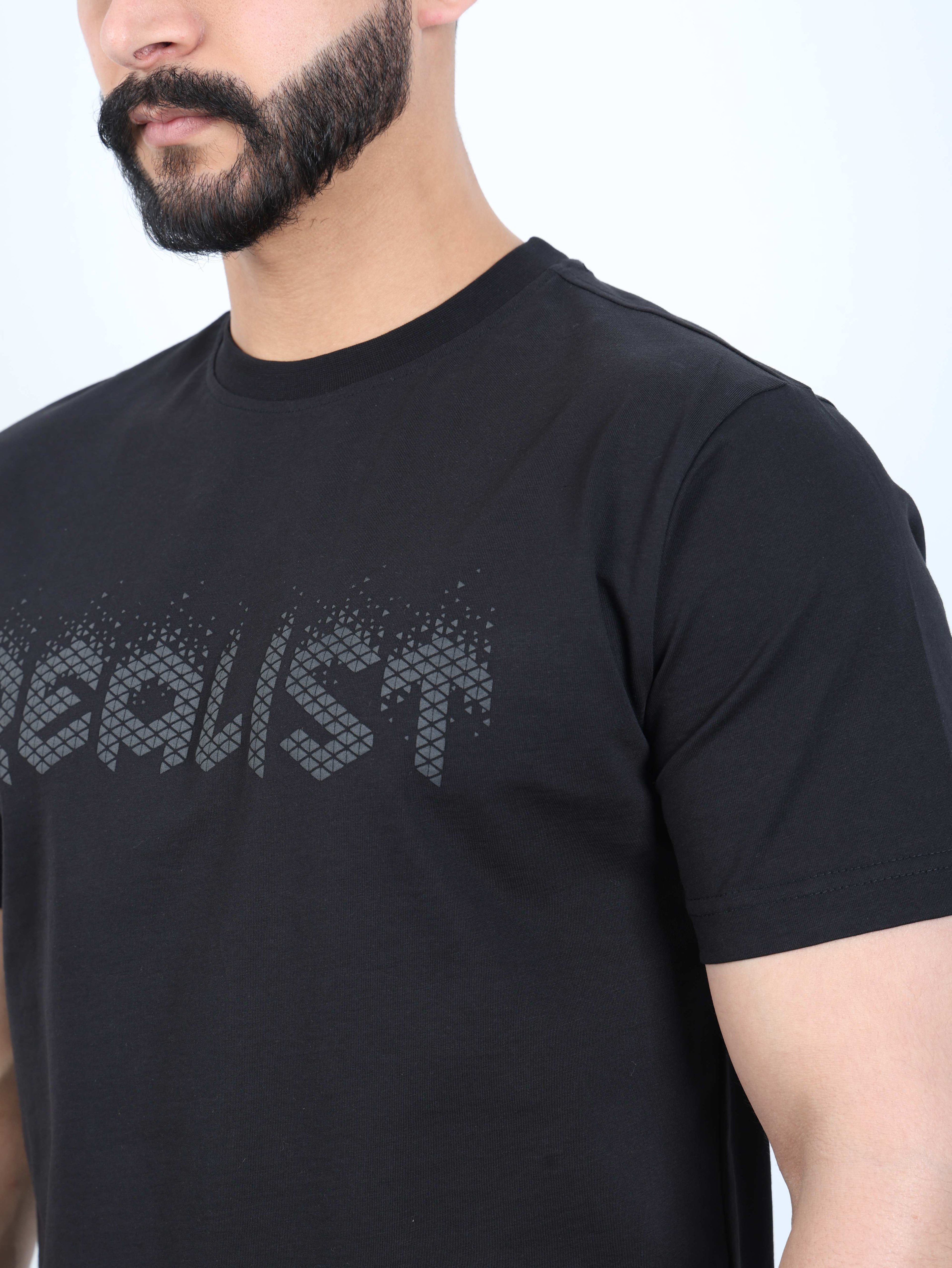 Erkek Relaxed Fit Bisiklet Yaka Baskılı Tişört
