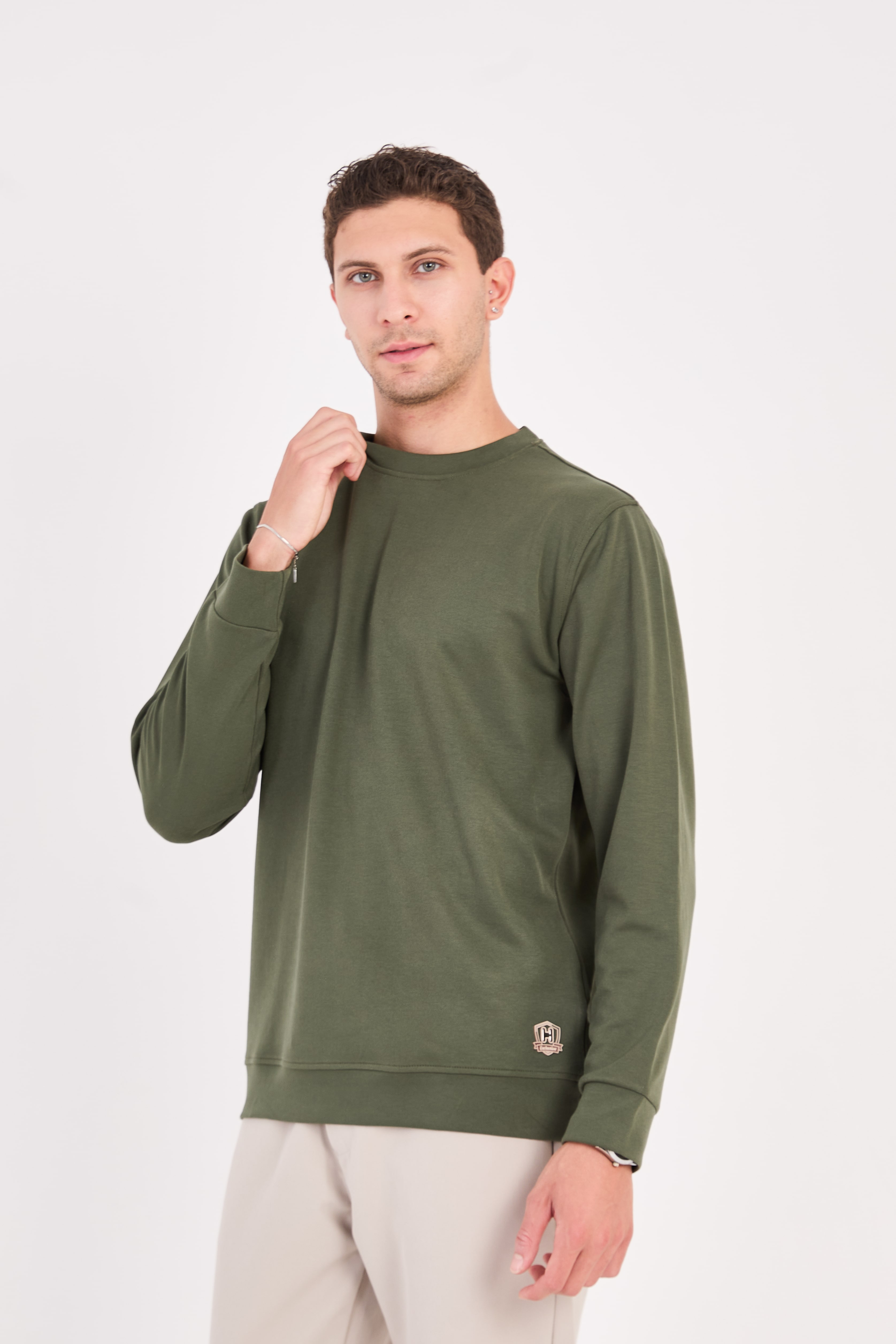 Rahat/Normal Kesim Yumuşak Modal Karışımlı Erkek Sweatshirt - R2636