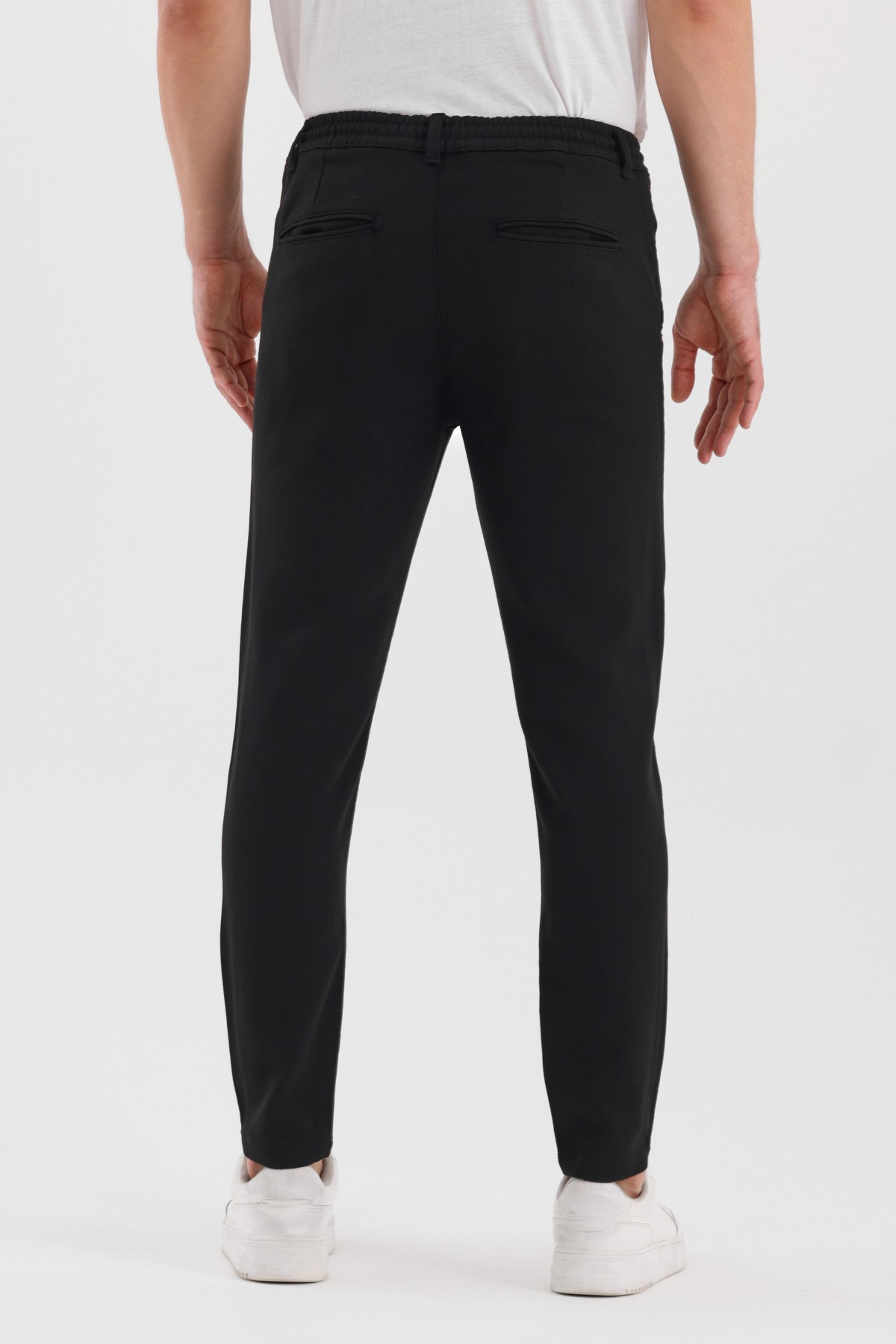 Fitilli Kumaş Beli Lastikli Erkek Chino Pantolon