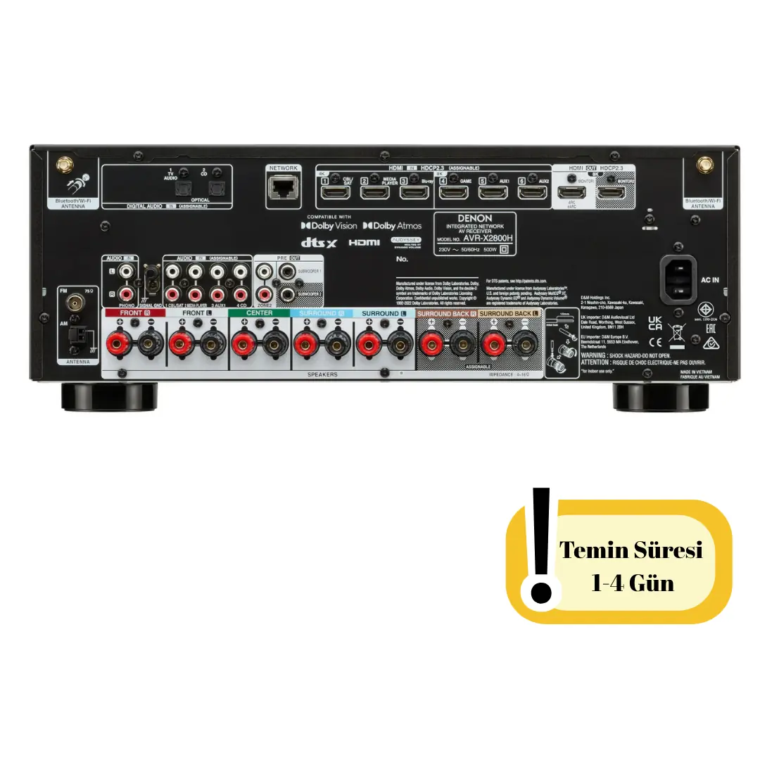 Denon AVR-X2800H 7.2 AV Receiver | 8K, Dolby Atmos, HEOS | Hemen