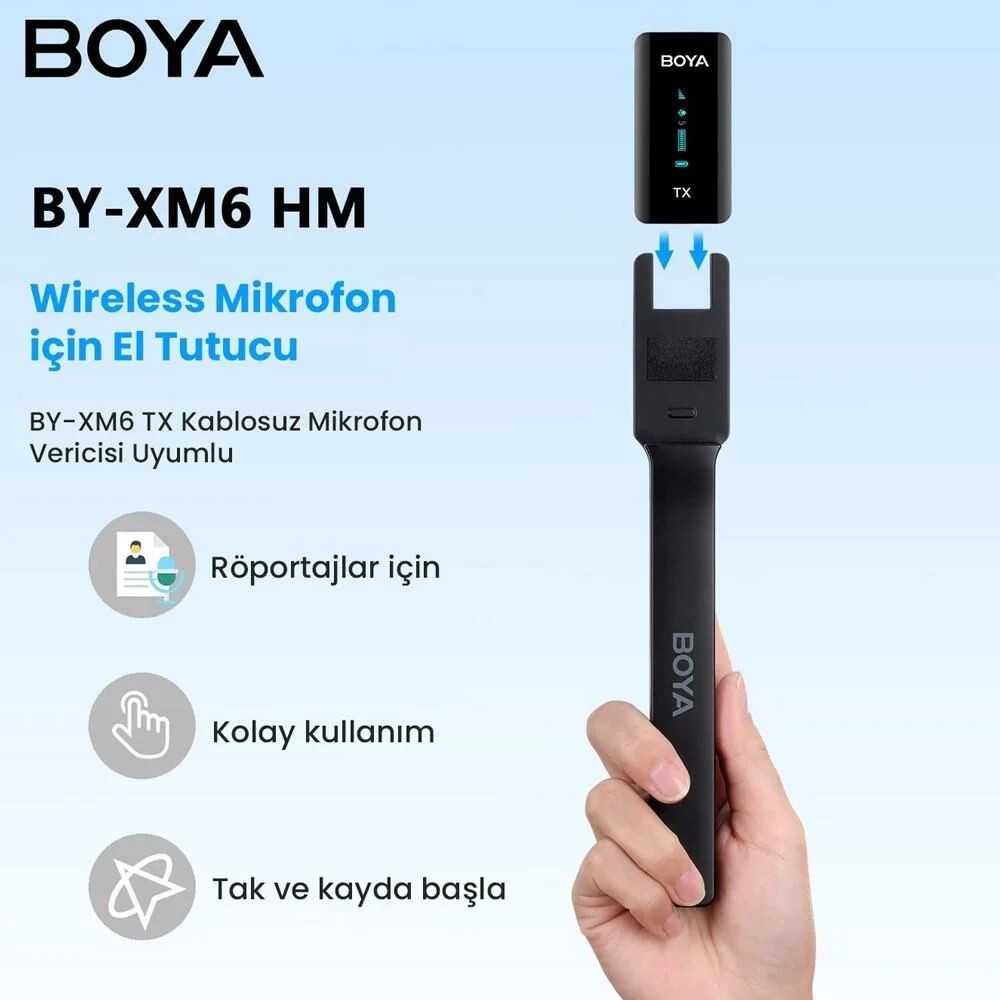 BOYA BY-XM6 HM Elde Taşınabilir Kablosuz Mikrofon Tutucu