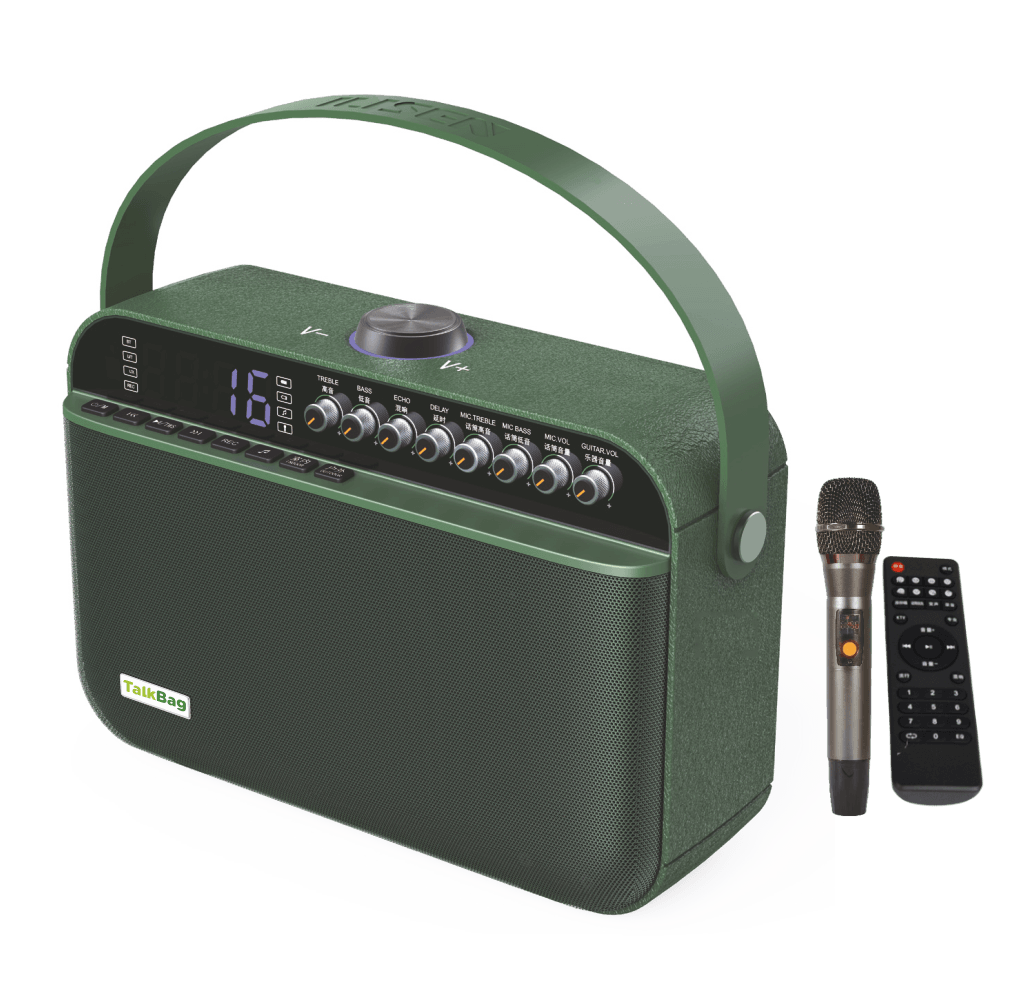 TALKBAG TB-100G Yeşil Taşınabilir Bluetooth Hoparlör | 120W Güç – TWS – Kablosuz Mic