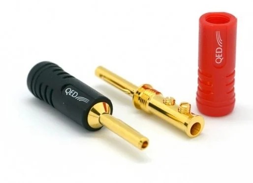 QED QE-1870 SCREWLOC BANANA PLUG (1 KIRMIZI + 1 SİYAH)