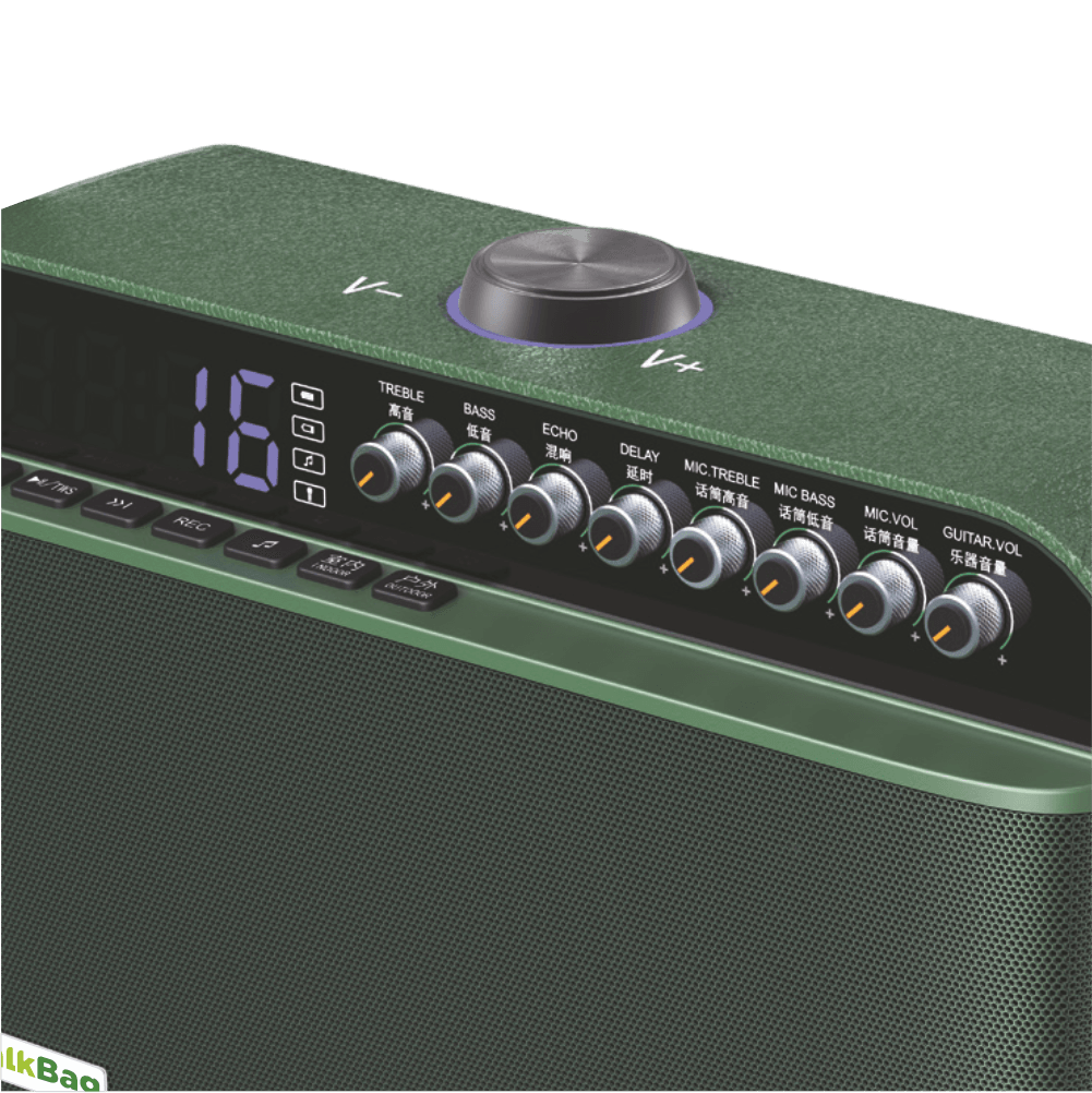 TALKBAG TB-100G Yeşil Taşınabilir Bluetooth Hoparlör | 120W Güç – TWS – Kablosuz Mic
