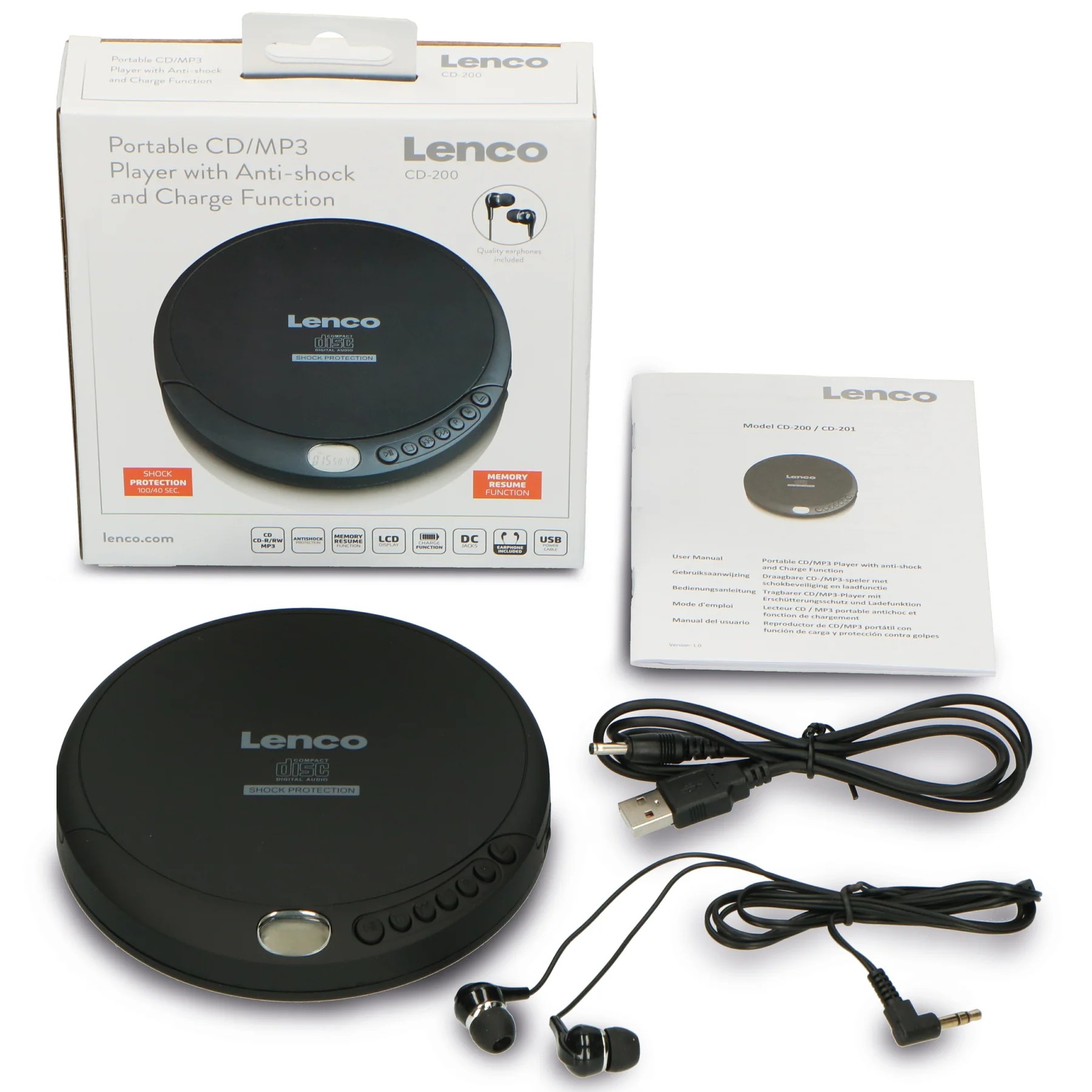 Lenco CD-200 Siyah Discman | Taşınabilir CD Çalar