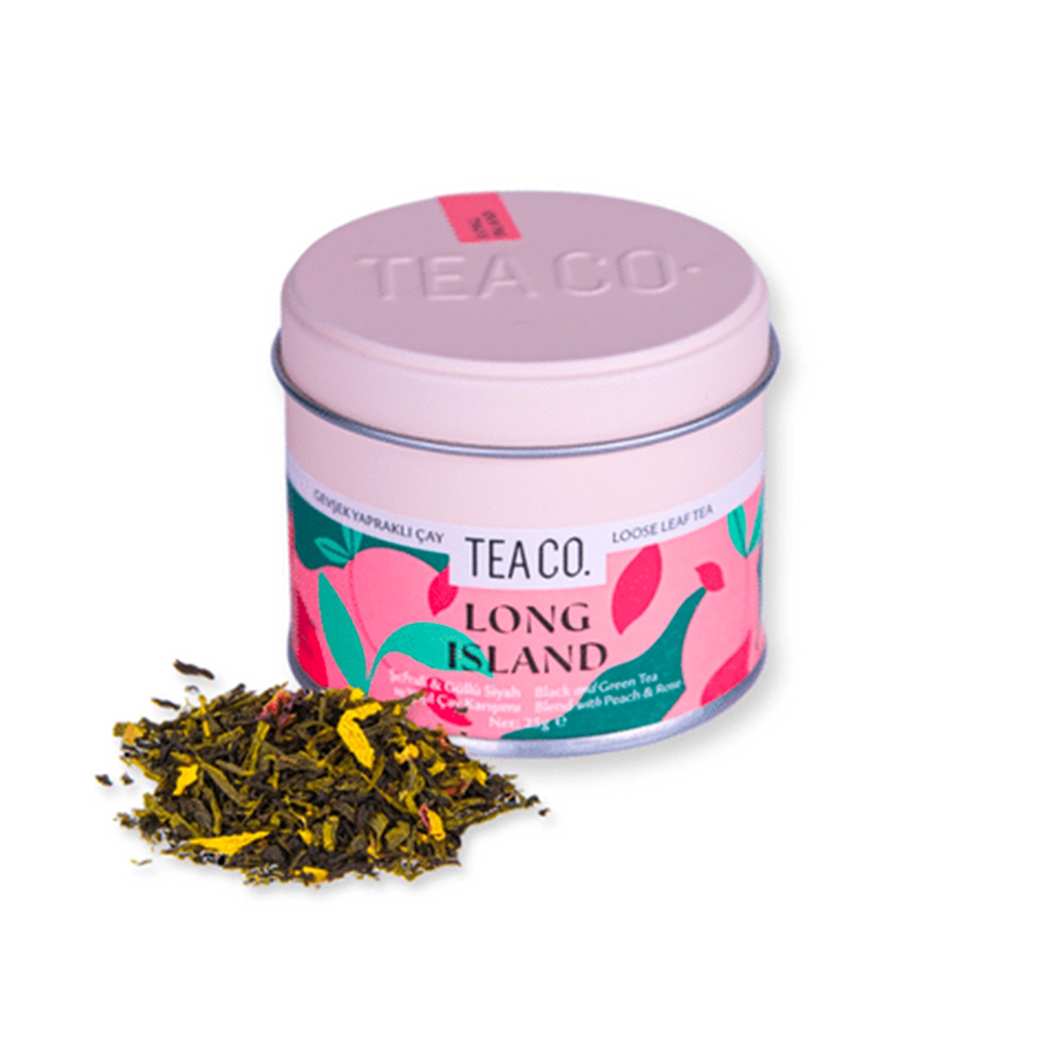 Tea Co Long Island Şeftali Siyah ve Yeşil Çay Karışımı