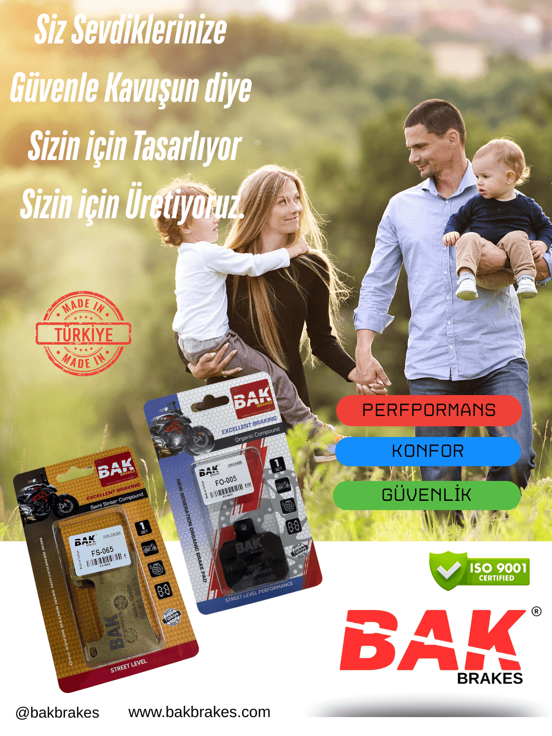 BAK BRAKES  FO-001  Organik Fren Balata Seti  Honda Spacy 110, Alpha 110 Ön 