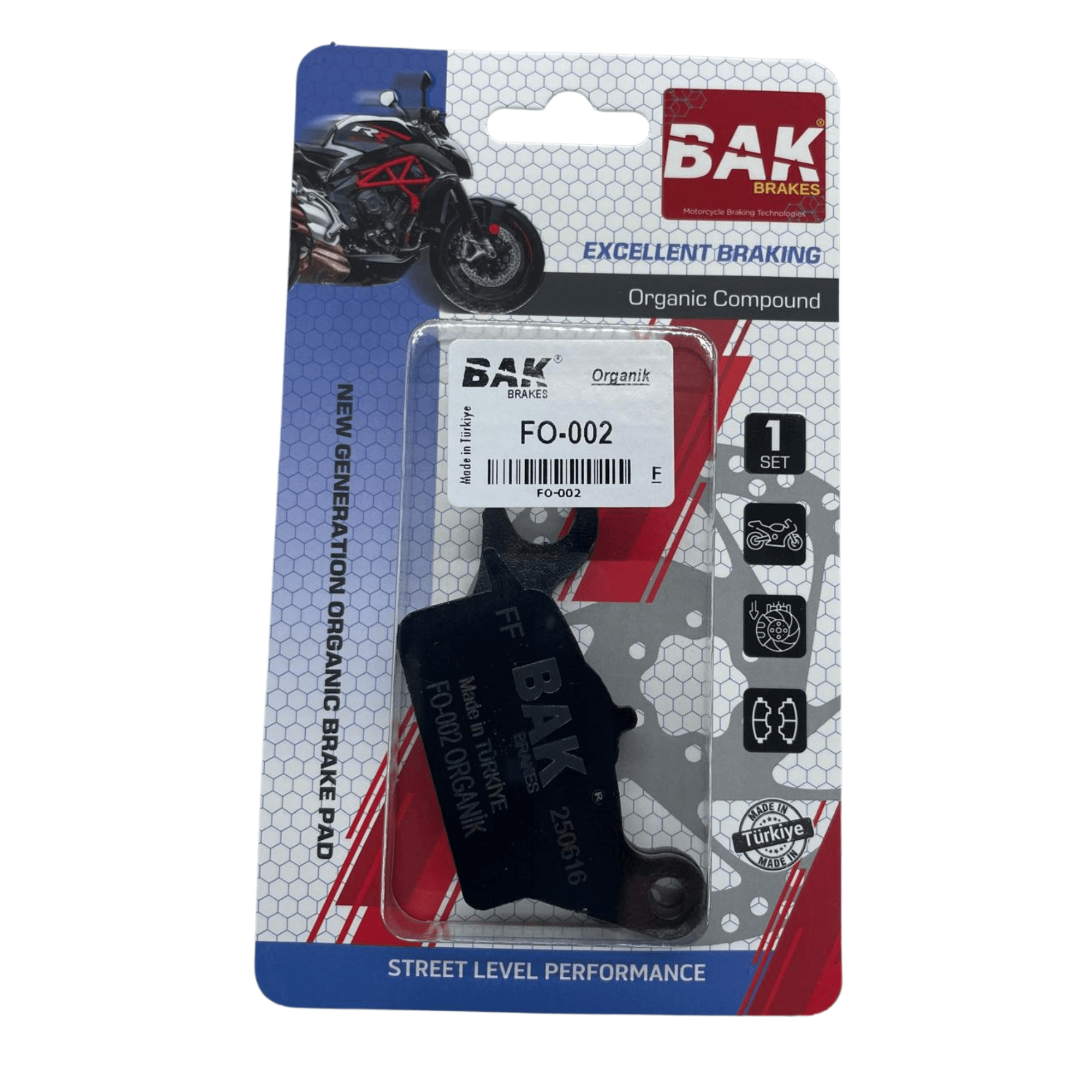  BAK BRAKES  FO-002  Organik Disk Fren Balata Seti. Honda Dio 110 Actıva 125 (2023-)2024)