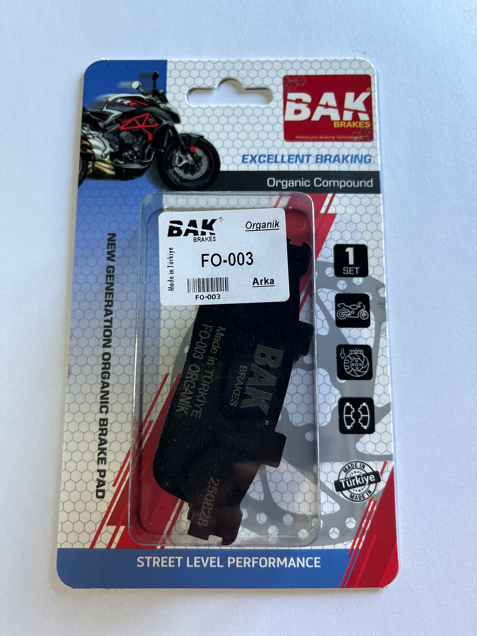 BAK BRAKES  FO-003  Organik Fren Balata Seti  Yamaha Xmax 300 Ön