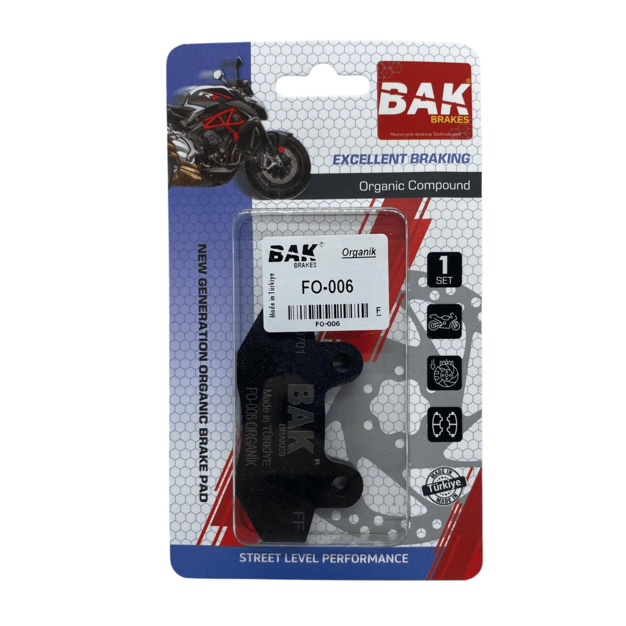 BAK BRAKES  FO-006  Organik Fren Balata Seti. 