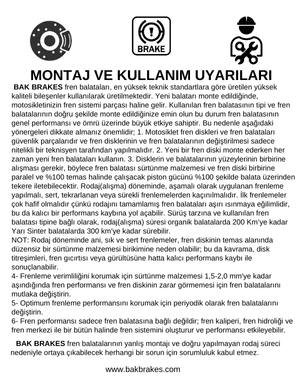BAK BRAKES FO-004  Organik Fren Balata Seti.